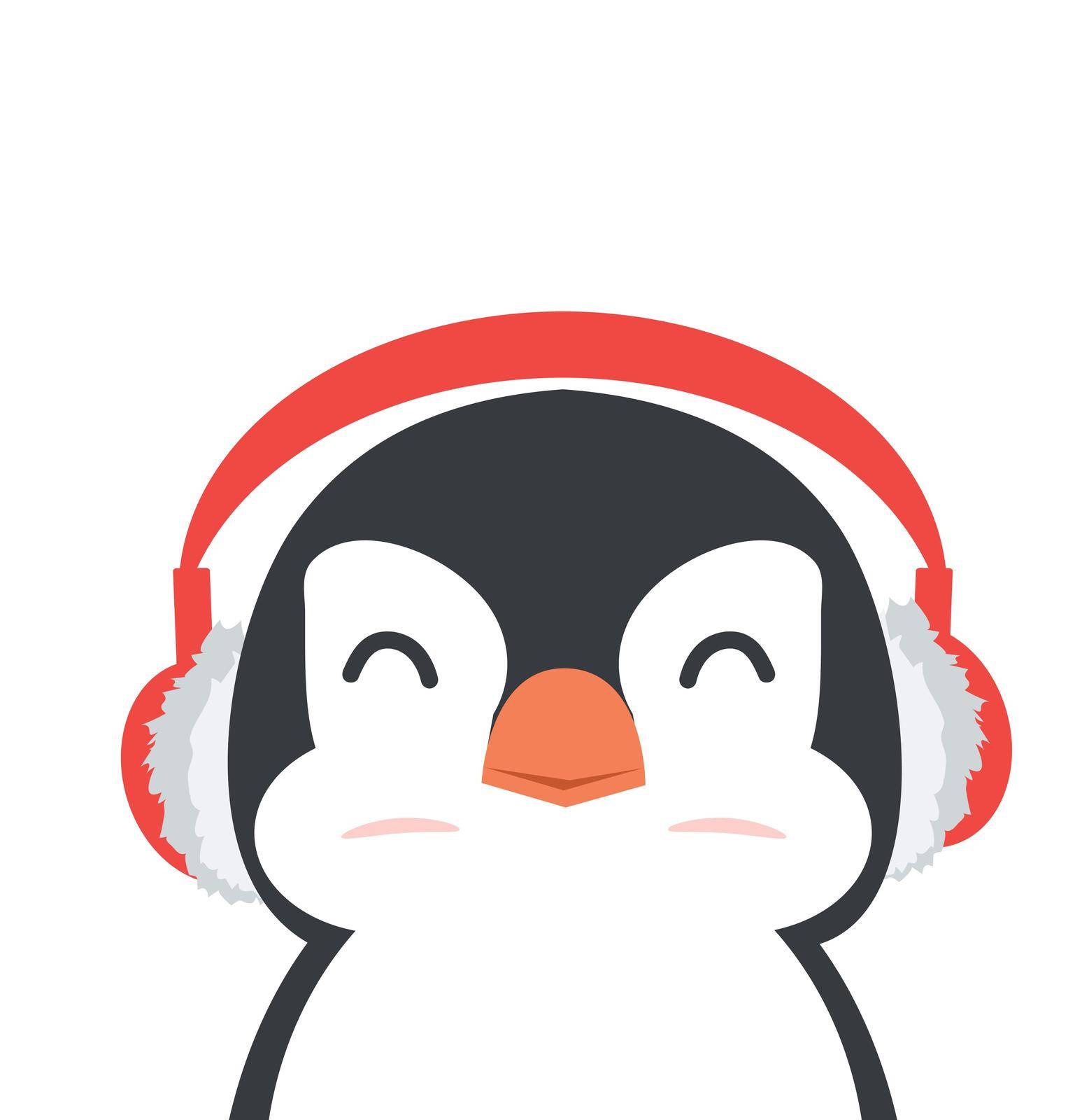penguin with ear muffs  for children cartoon