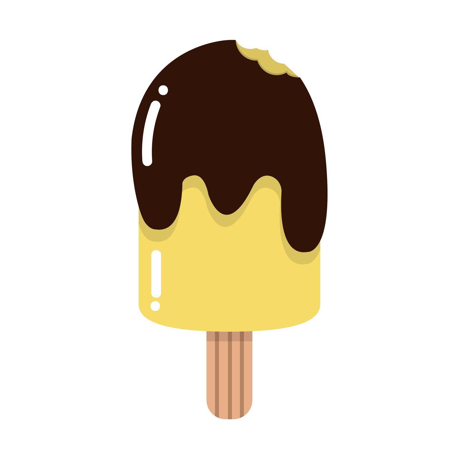 bitten yellow stick ice cream vector sign