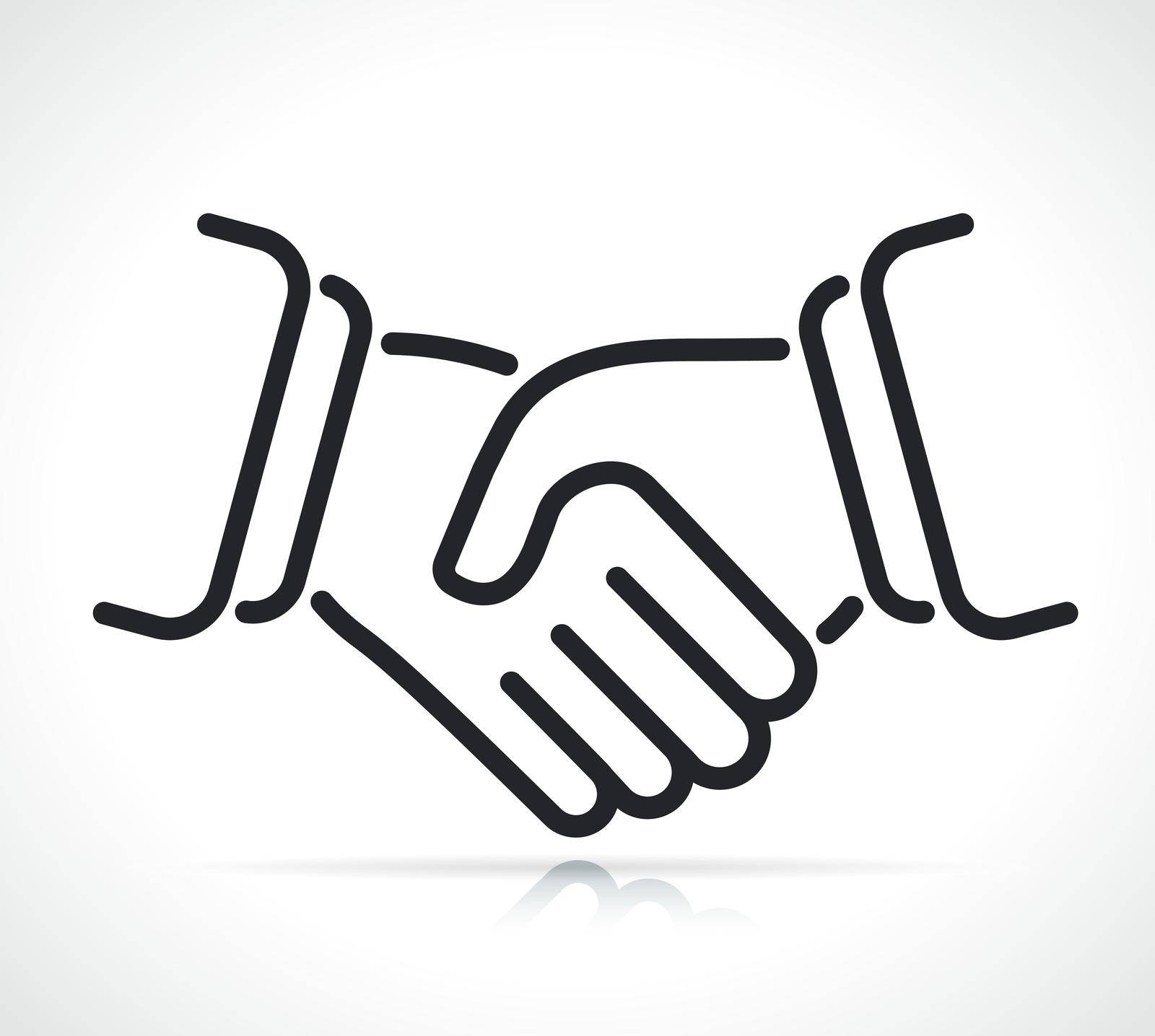 handshake or partnership thin line icon isolated