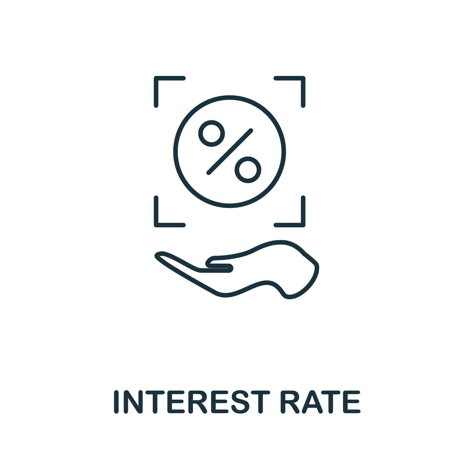 Interest Rate icon. Simple line element interest rate symbol for templates, web design and infographics.