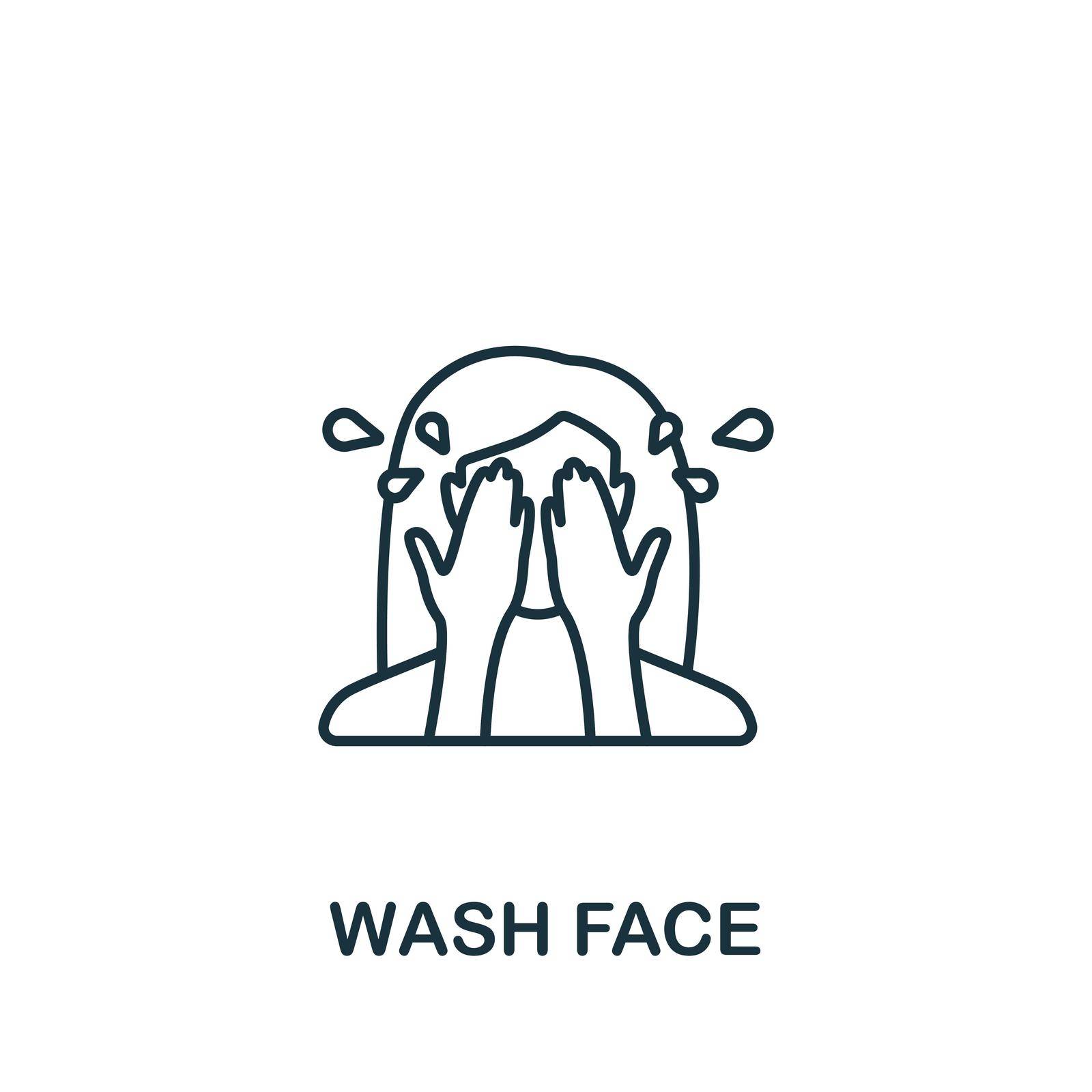 Wash Face icon. Simple line element symbol for templates, web design and infographics.