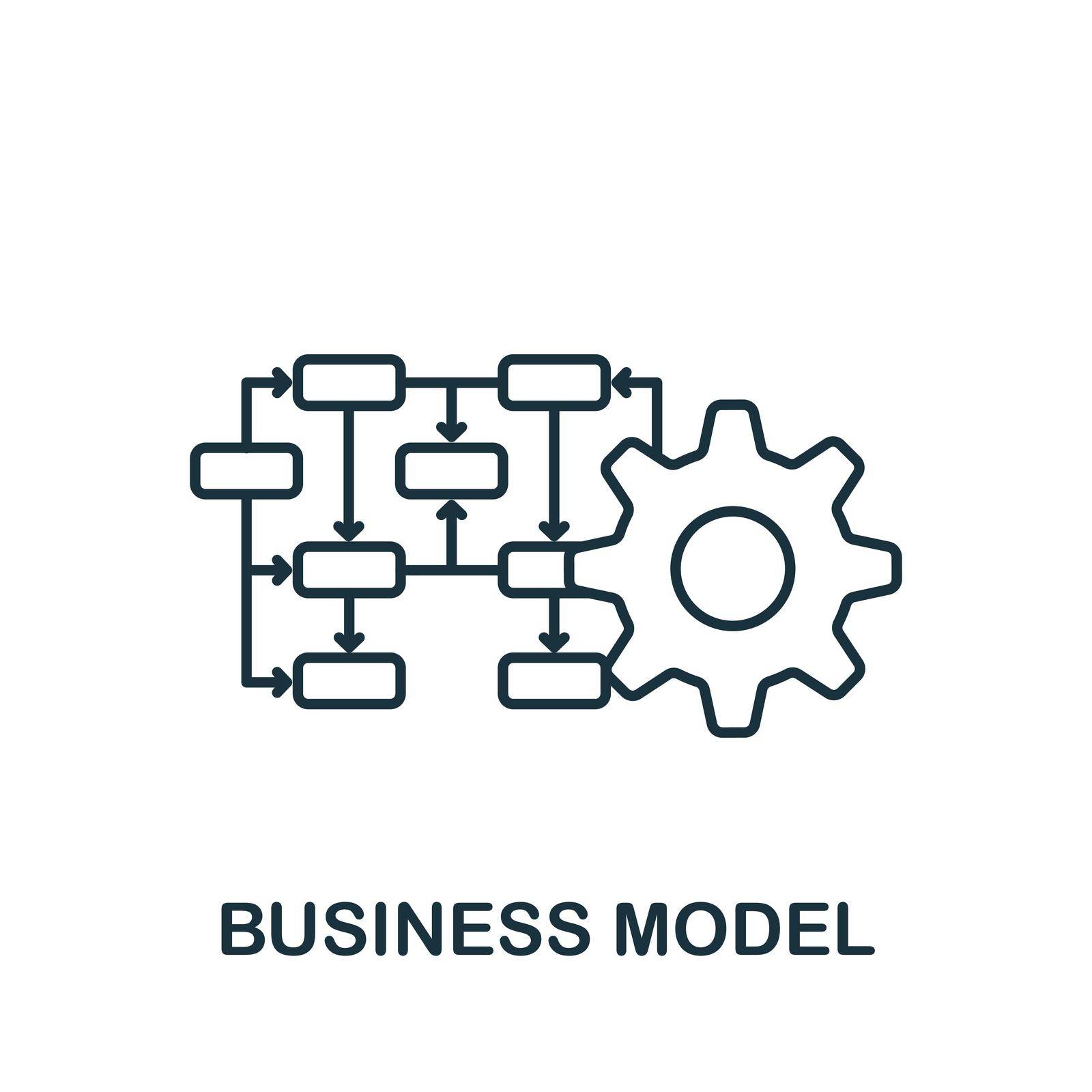 Business Model icon. Simple line element industry 4.0 symbol for templates, web design and infographics.