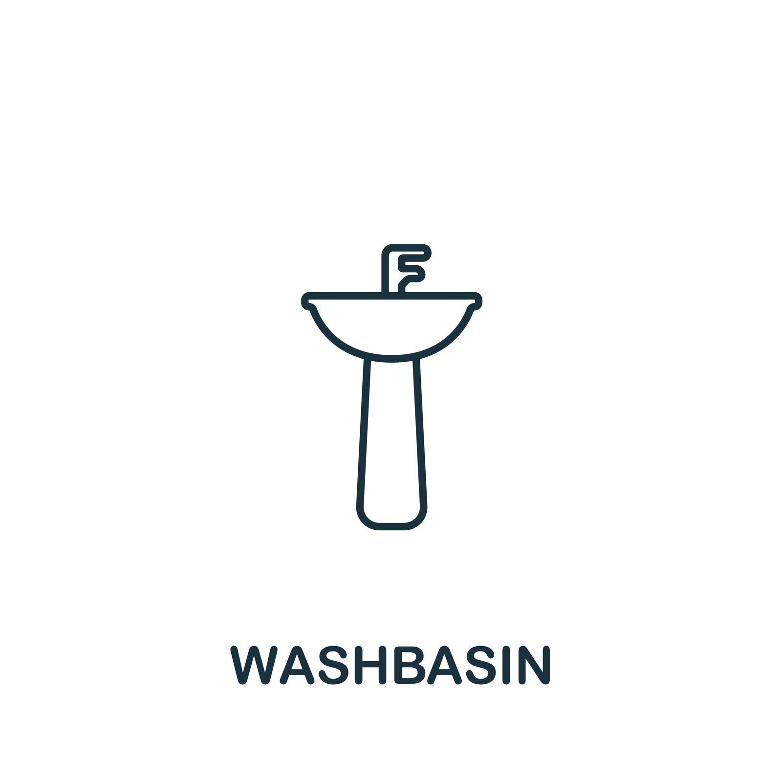 Washbasin icon. Simple line element washbasin symbol for templates, web design and infographics.