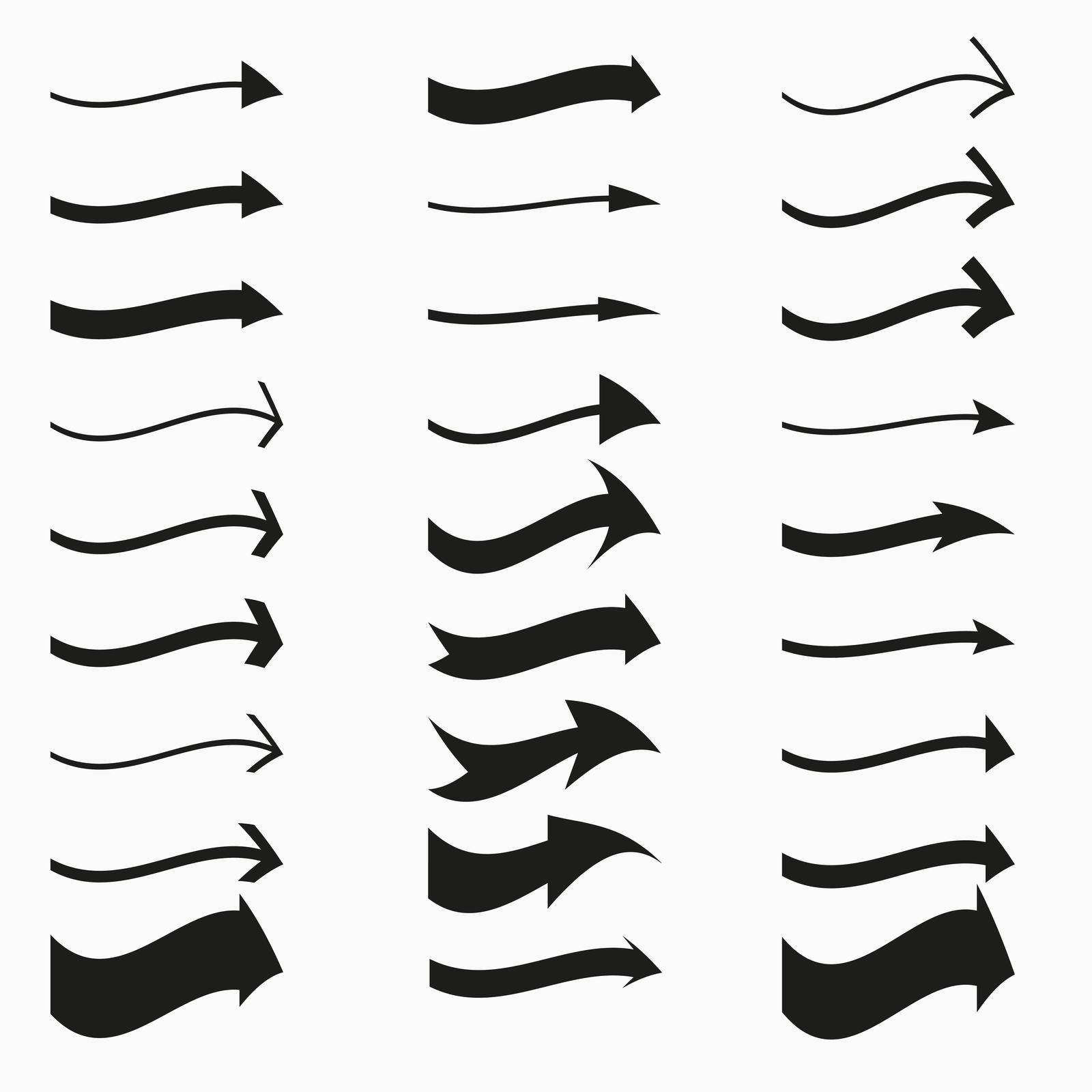 Arrows big black set icons. Arrow icon. Arrow vector collection. Arrow. Cursor. Modern simple arrows. Vector illustration by Frutlower