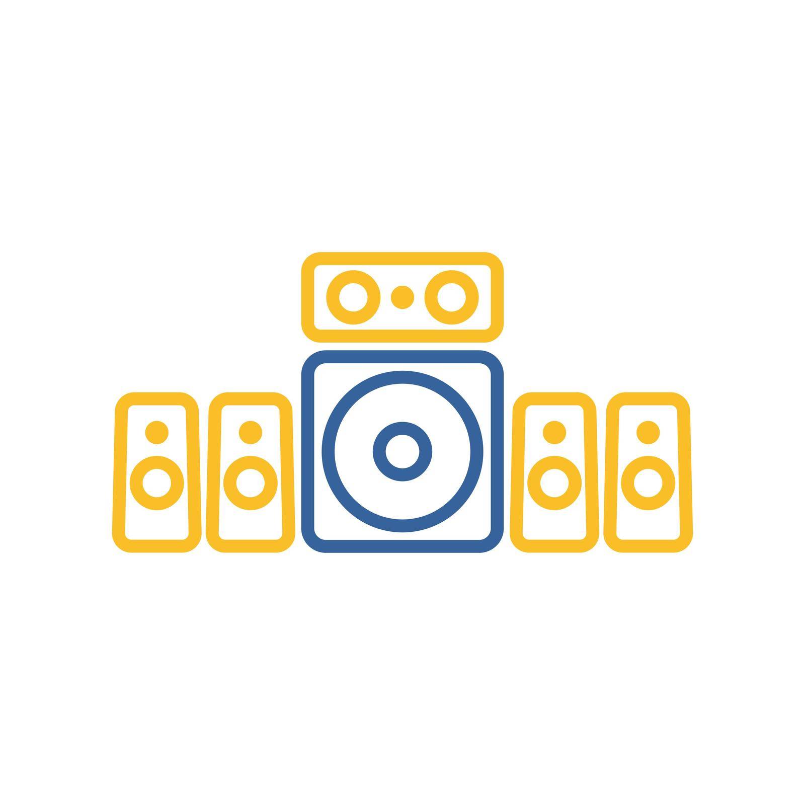 5.1 surround sound system vector icon by nosik