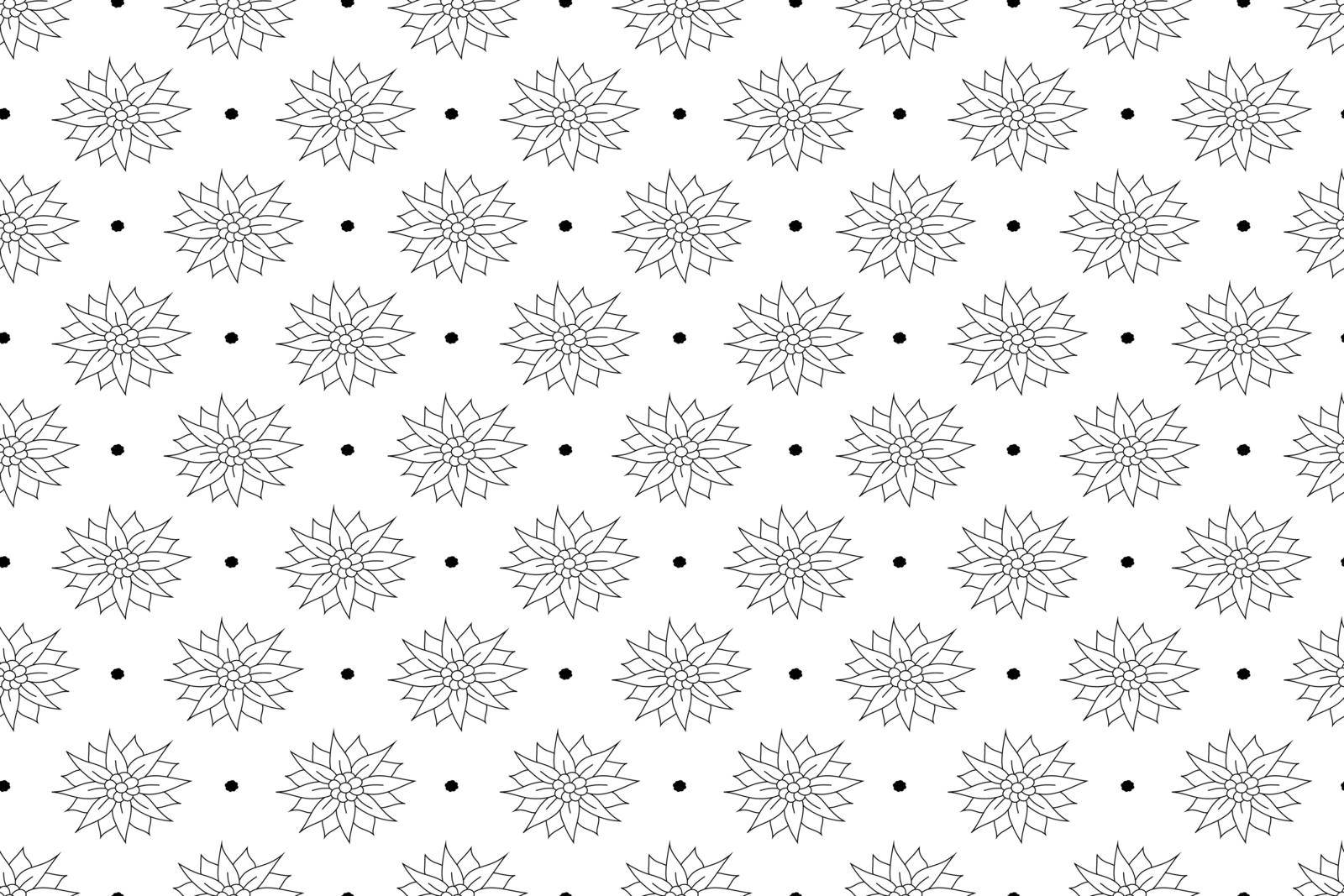 Floral seamless pattern. Outline chamomile or daisies on a white background. Endless pattern for textiles and fabrics, wrapping paper, packaging. Vector flat style. Vector illustration