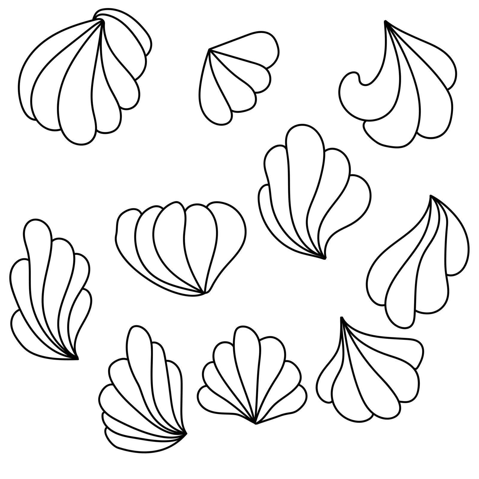 Vector illustration doodle shell-like elements for design and creativity