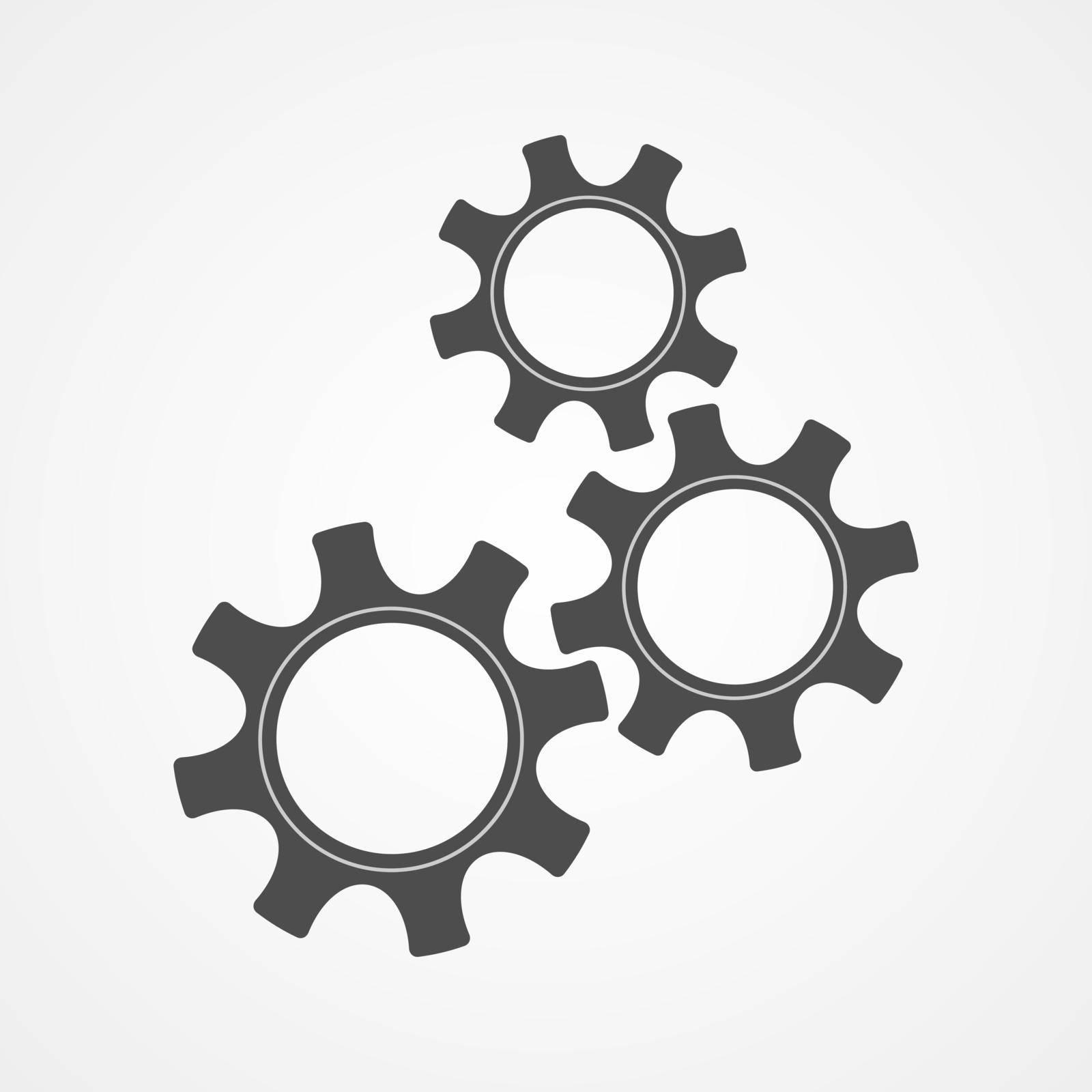 Teamwork concept gray silhouette cog and gear by moonnoon