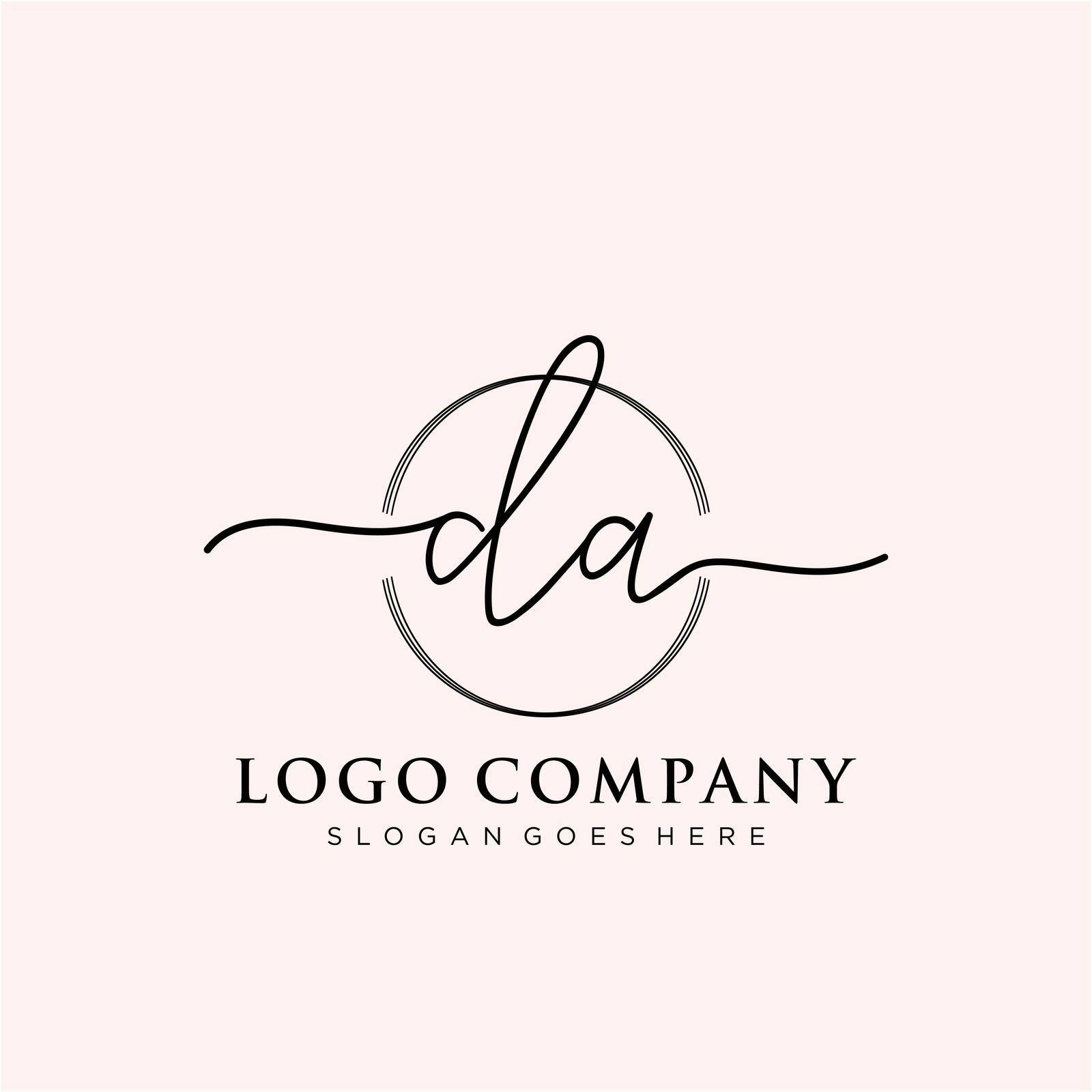 DA Initial handwriting logo design by liaanniesatul
