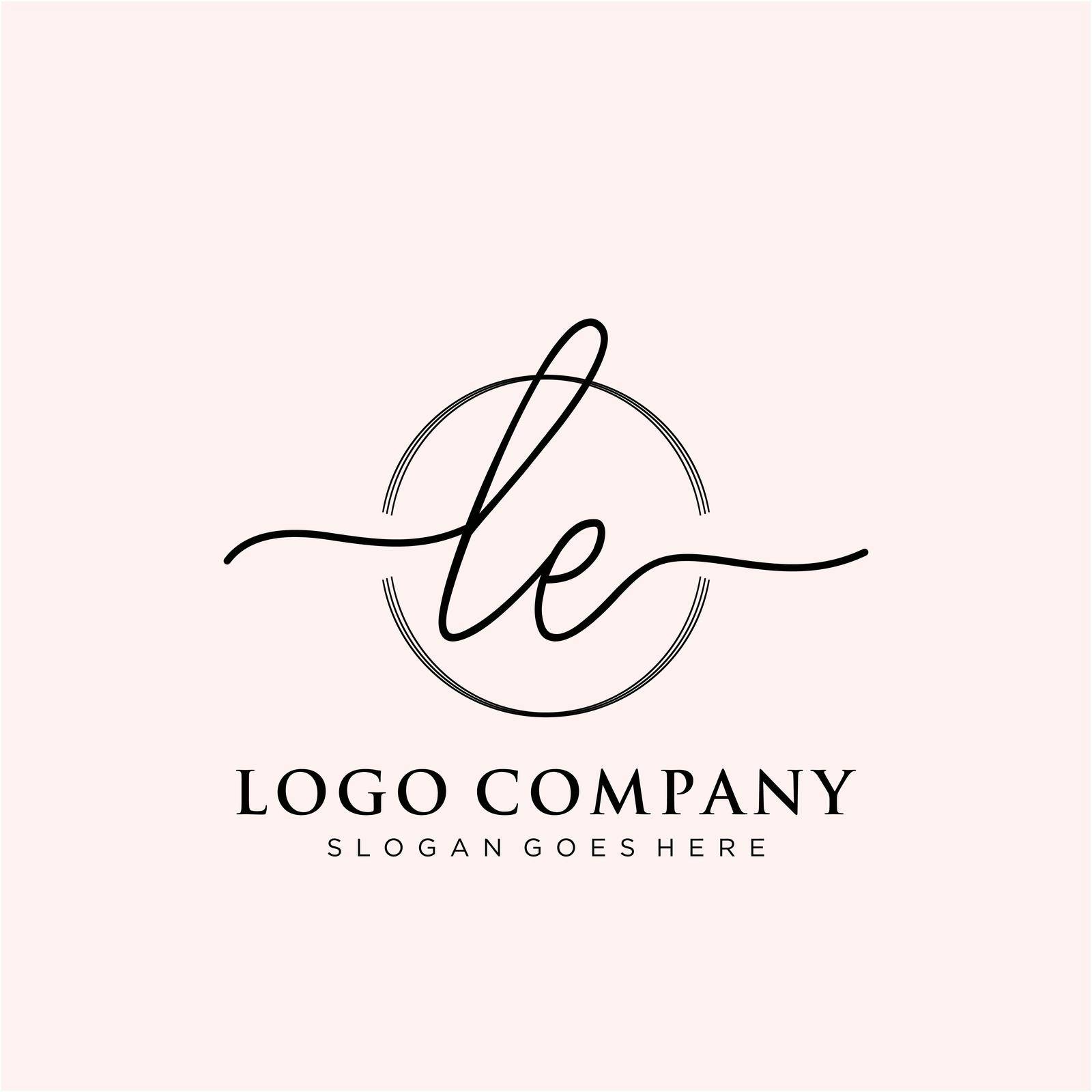 LE Initial handwriting logo design by liaanniesatul