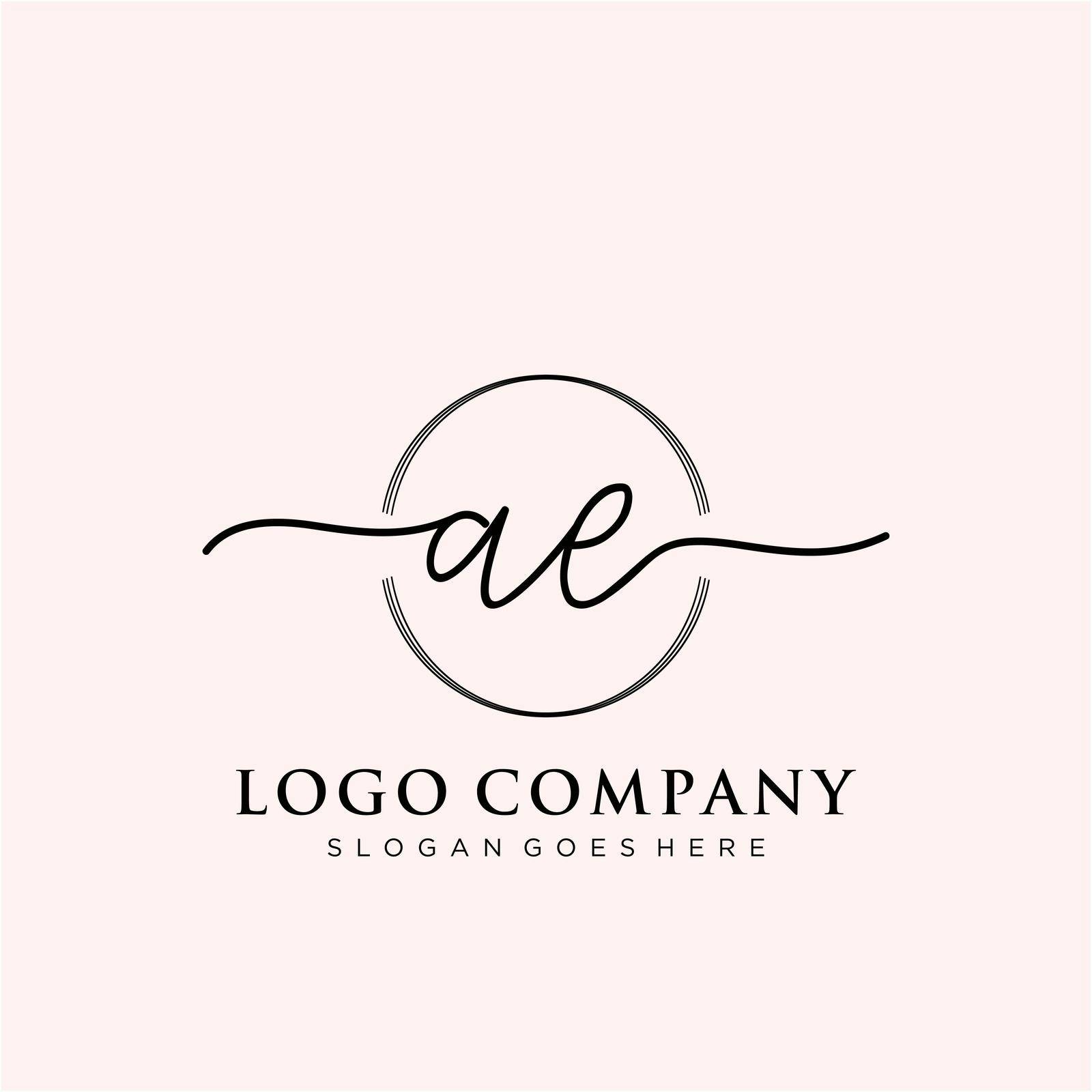 AE Initial handwriting logo design by liaanniesatul