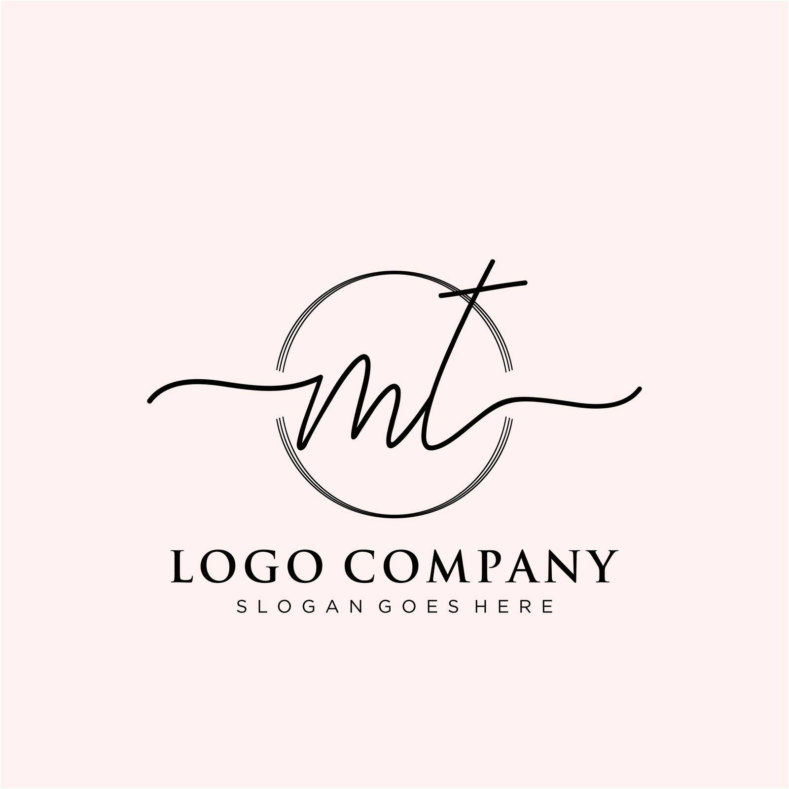 MT Initial handwriting logo design by liaanniesatul
