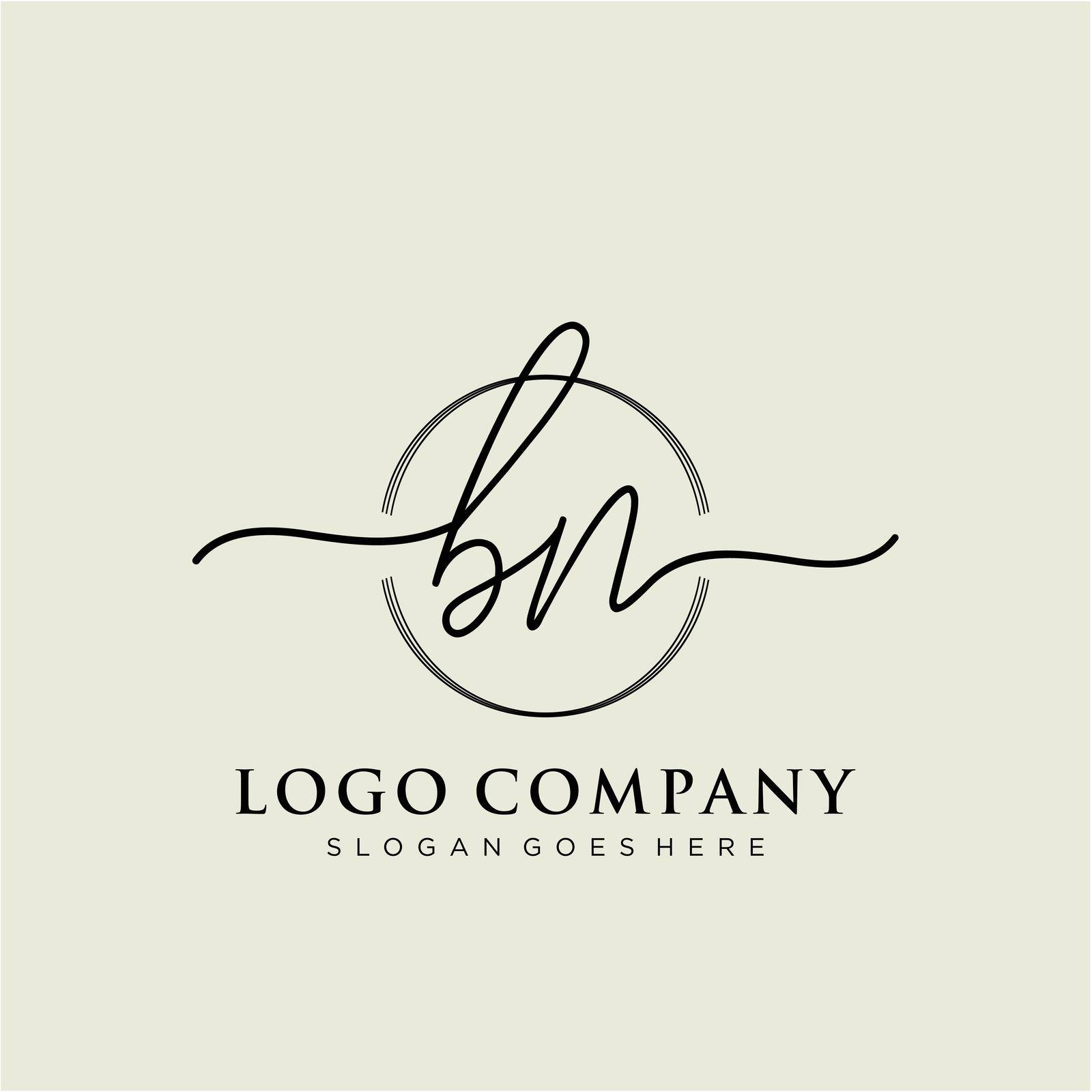 BN Initial handwriting logo design by liaanniesatul