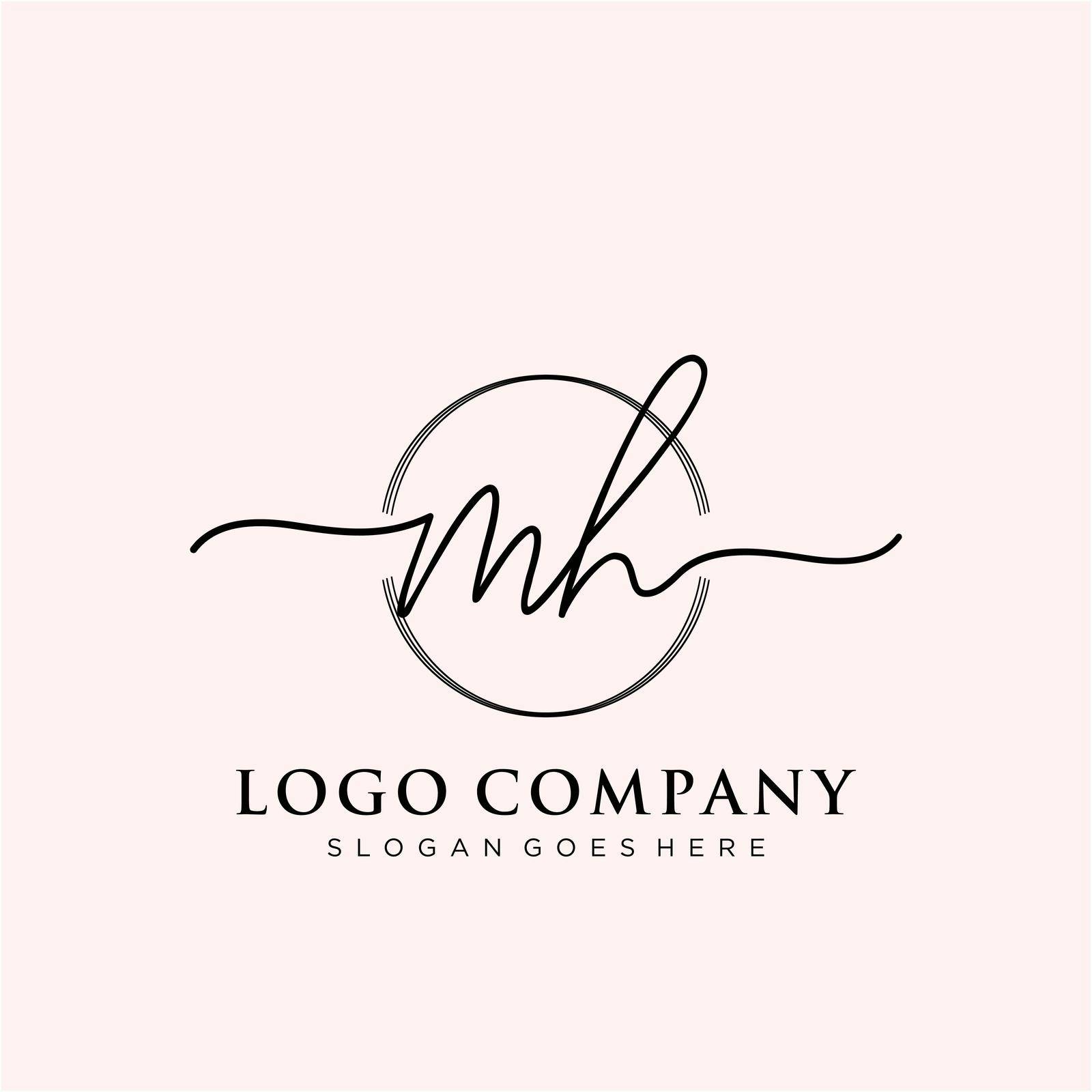 MH Initial handwriting logo design by liaanniesatul