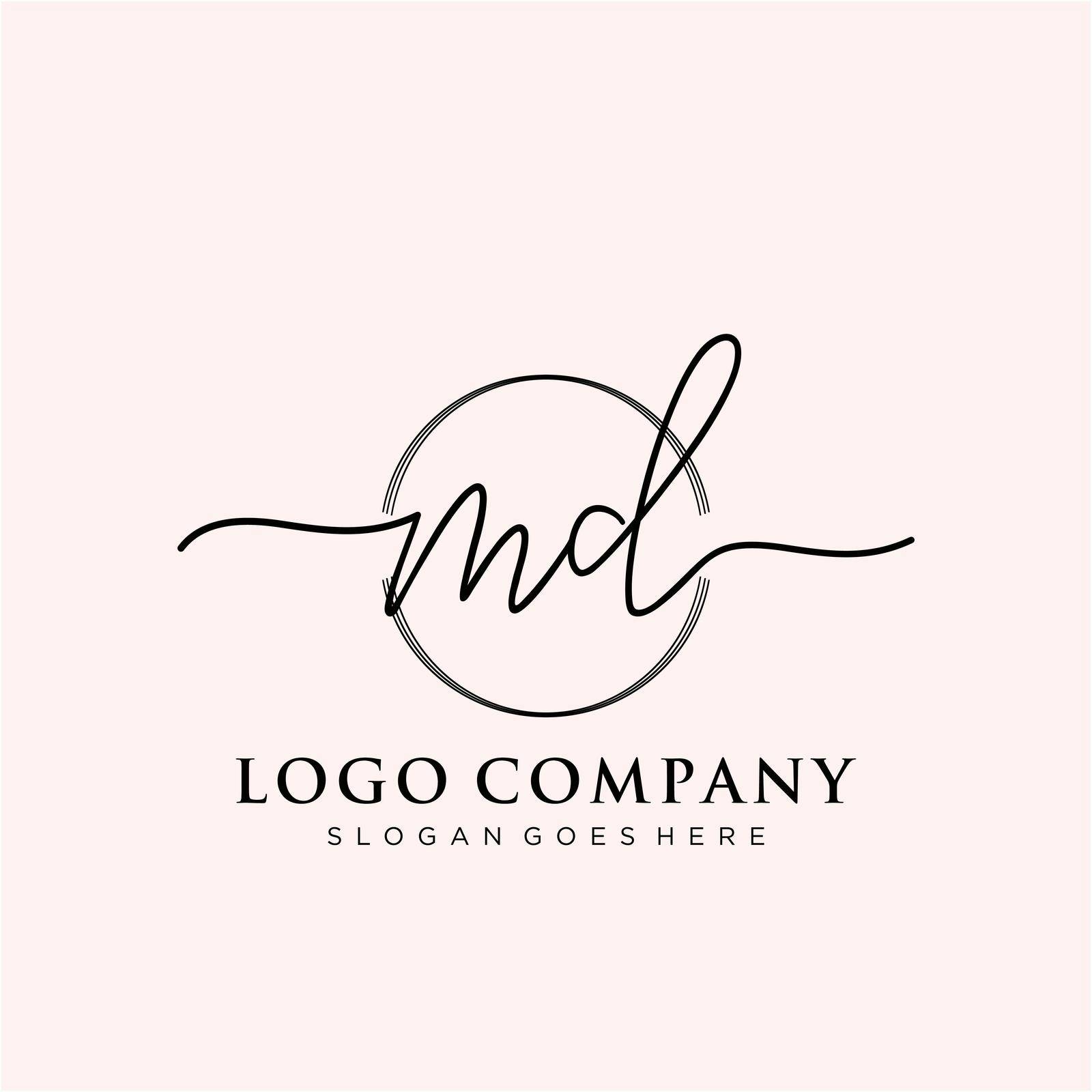 MD Initial handwriting logo design by liaanniesatul
