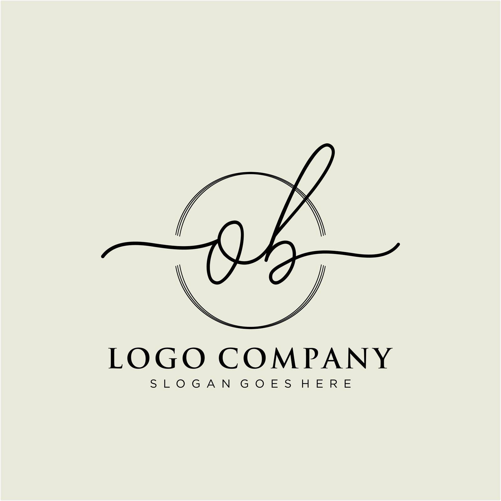 OB Initial handwriting logo design by liaanniesatul
