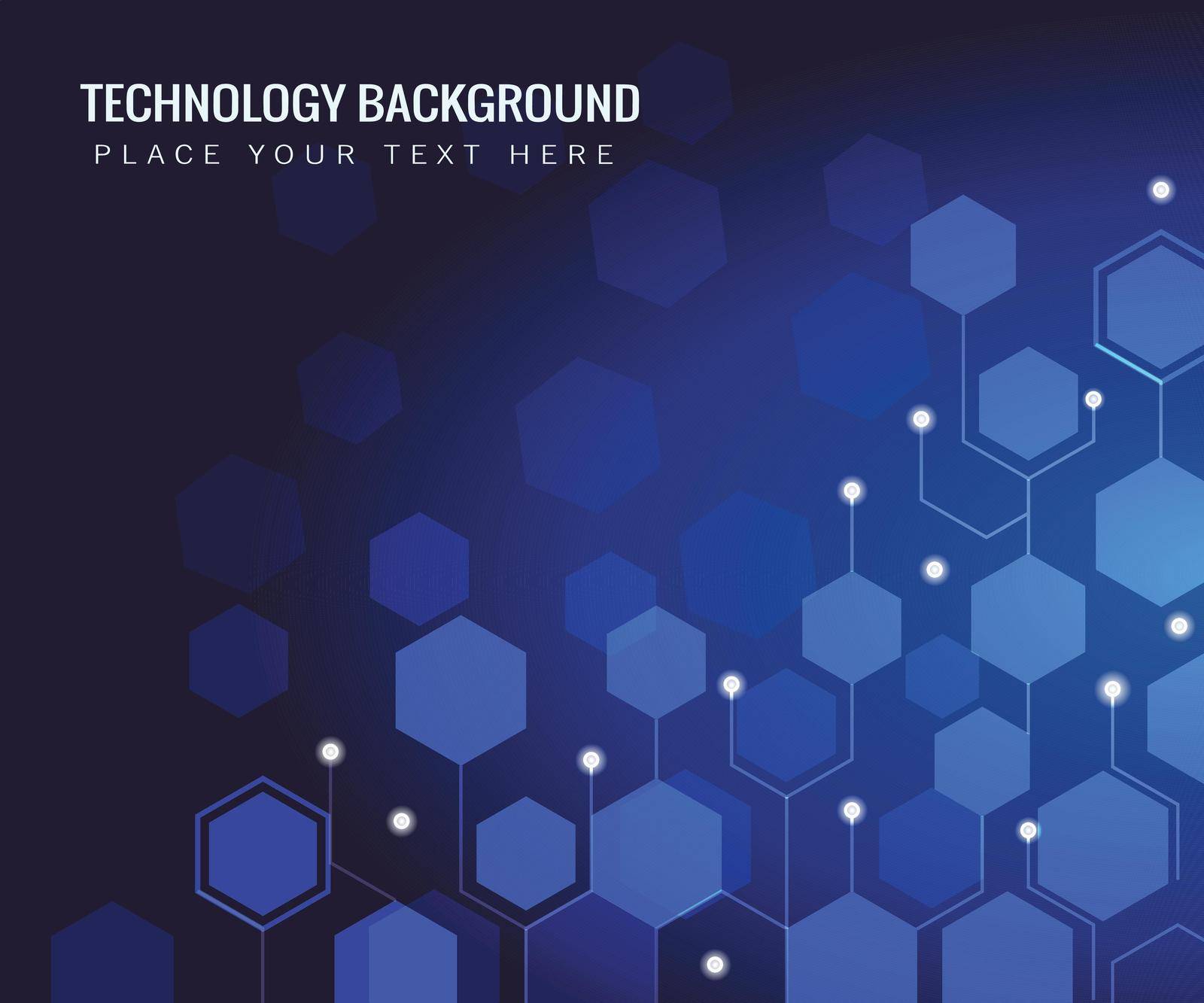 Blockchain technology background. Modern futuristic blue hi-tech technology hexagon concept by ANITA