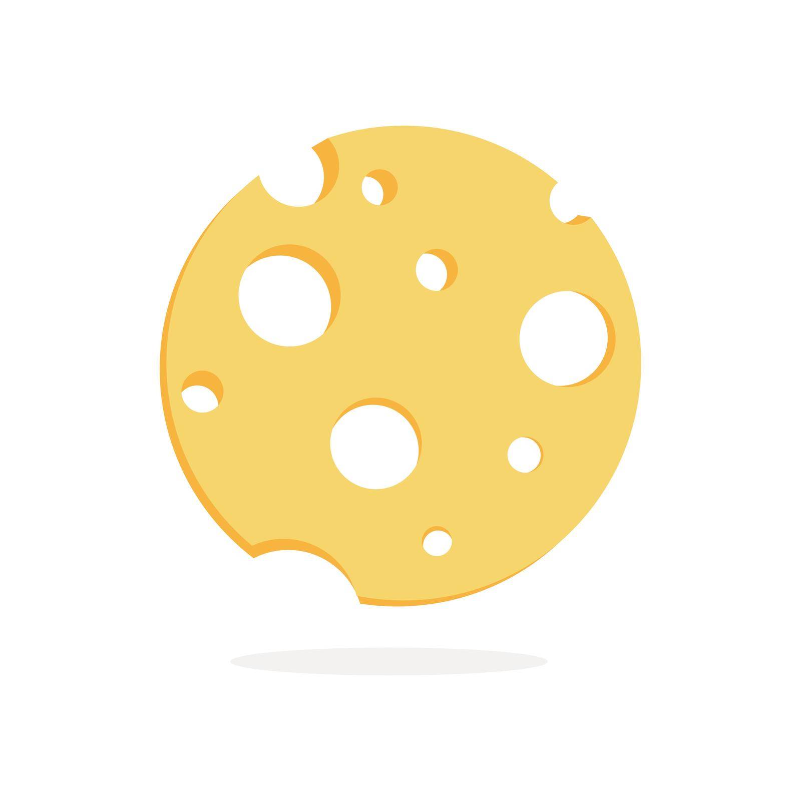 Cheese icons round form isolated on white background