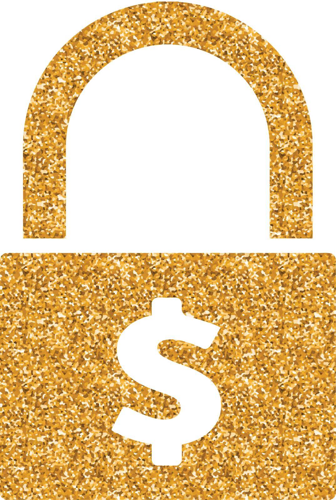 Gold Glitter Icon - Padlock by puruan