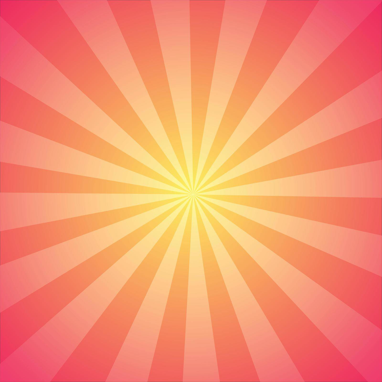 Background with sun rays - symbol of sunrise, Vector Backdrop in warm peachy orange color