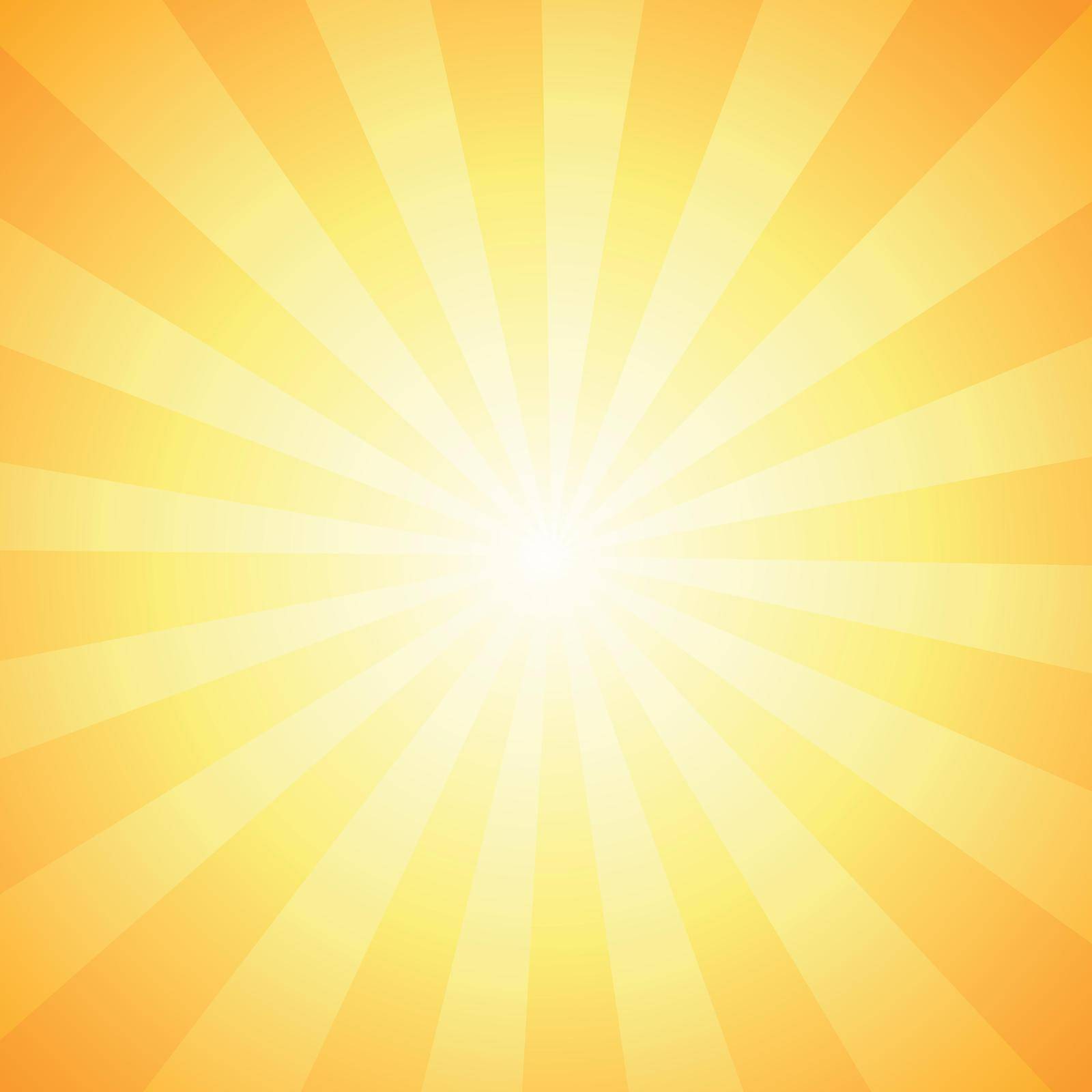 Background with light burst and rays, Vector Backdrop in warm yellow color