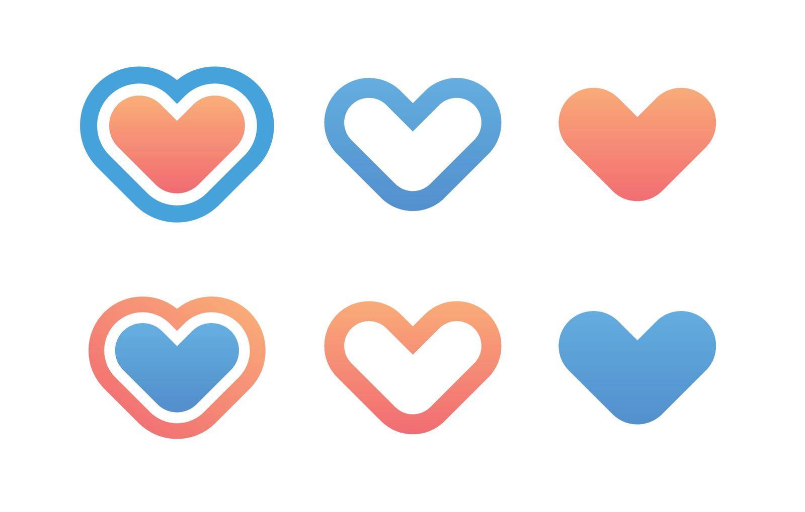 Set of Hearts Icons by macroarting