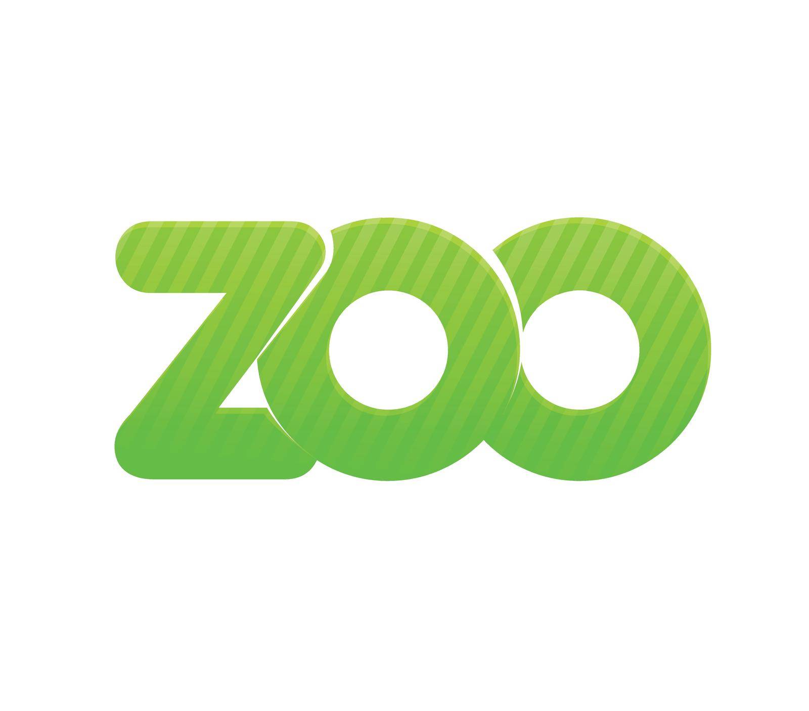 Beautiful Zoo Word on white background. Vector Illustration