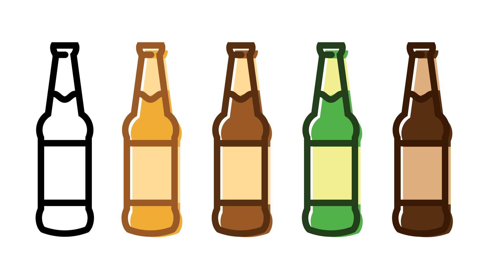 Set of a Beer Bottle icon set by macroarting