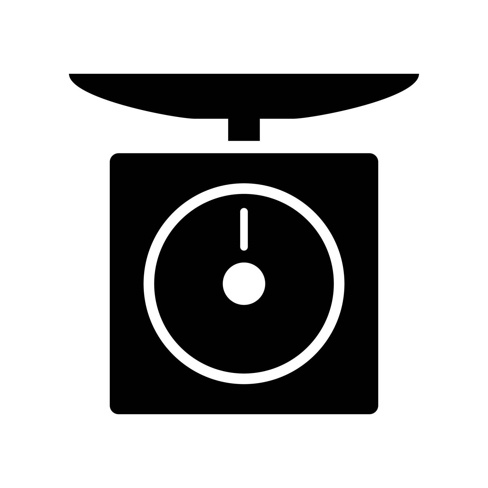 Kitchen scale silhouette icon. Weighing. Kitchen tool. Editable vector.