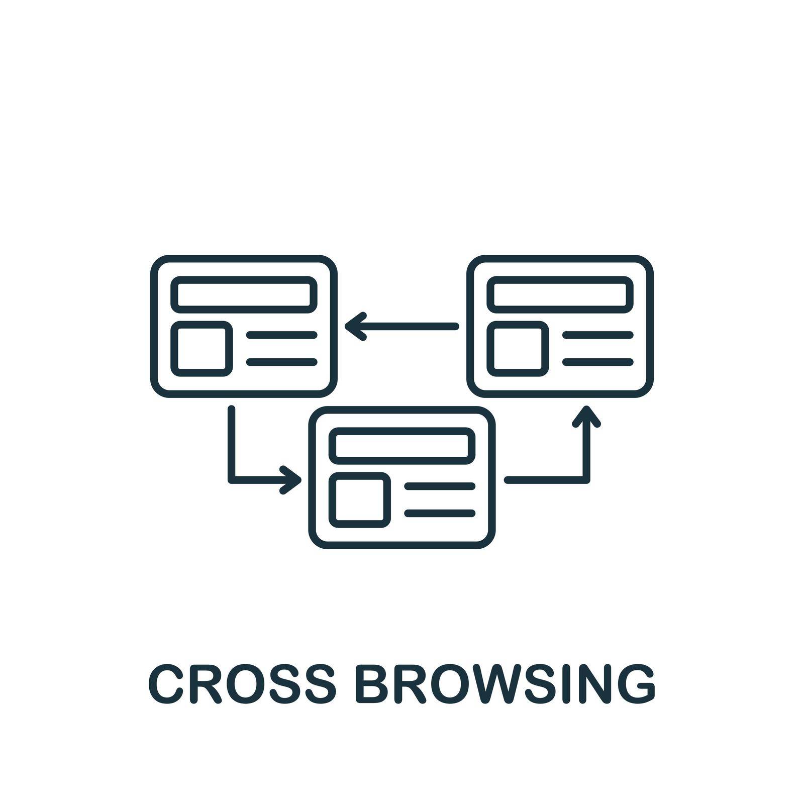 Cross Browsing icon. Simple line element web development symbol for templates, web design and infographics..