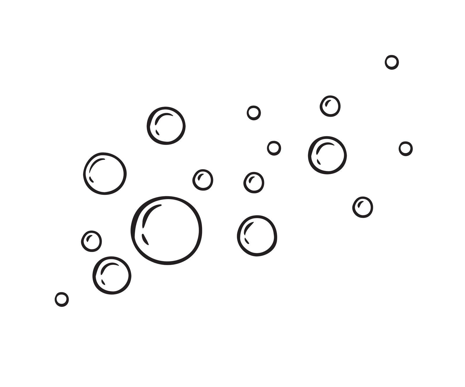 Bubble doodle water vector illustration design template. Outline simple by kichikimi