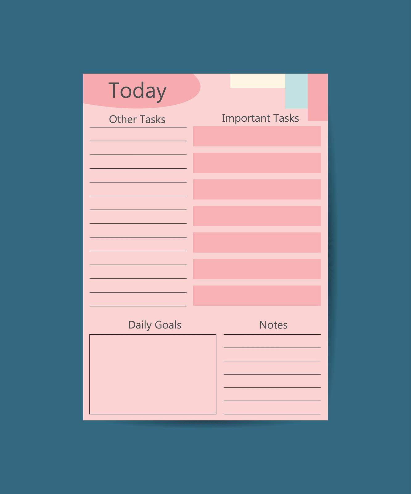 daily planner and to-do list with illustrations. Templates for agenda, schedule, planner, checklist, notebook, etc by ANITA