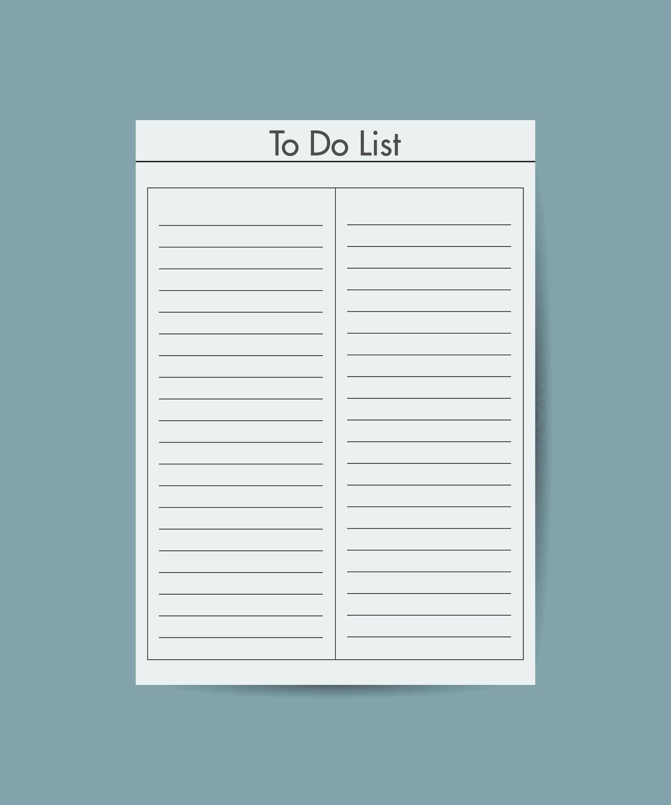 To do list, agenda, planner paper. Flat isolated icon on gray background by ANITA