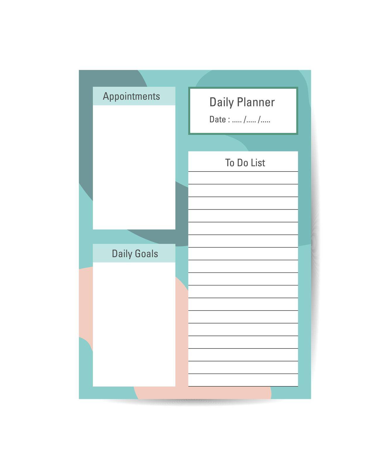 daily plan templates vector design illustration, on colorful background by ANITA