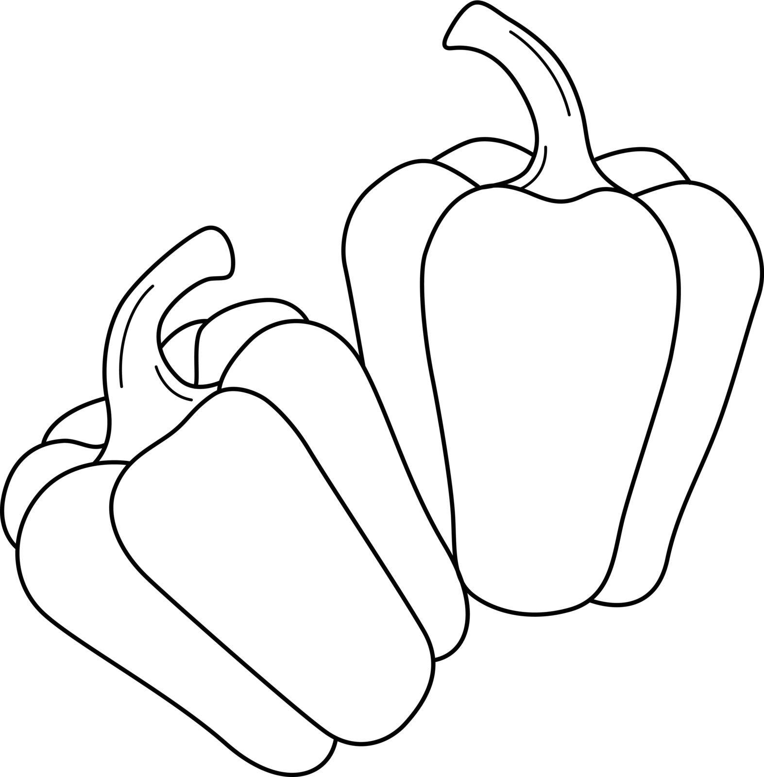 A cute and funny coloring page of bell pepper. Provides hours of coloring fun for children. Color, this page is very easy. Suitable for little kids and toddlers.