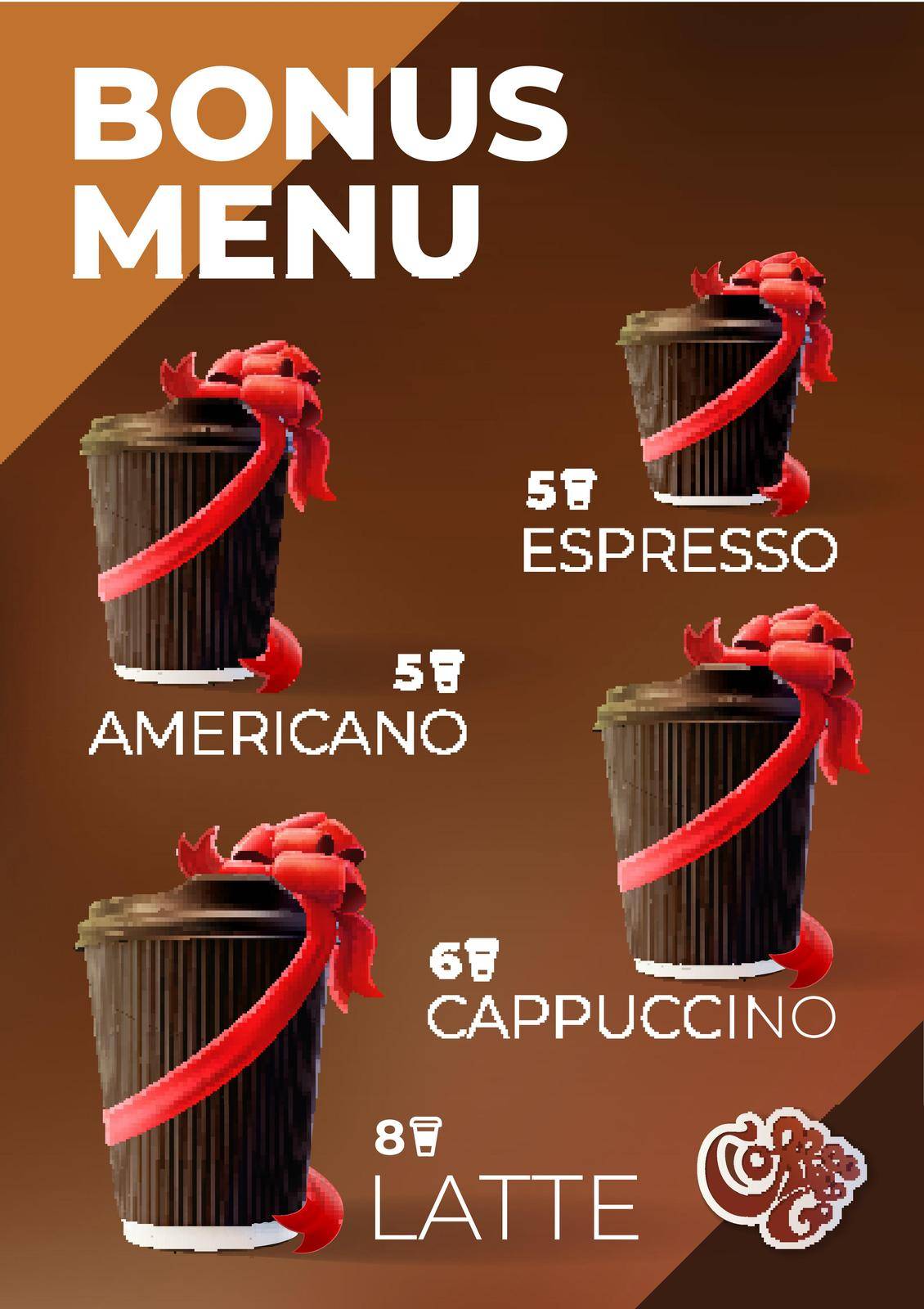 Coffee to Go Bonus Menu Poster EPS10