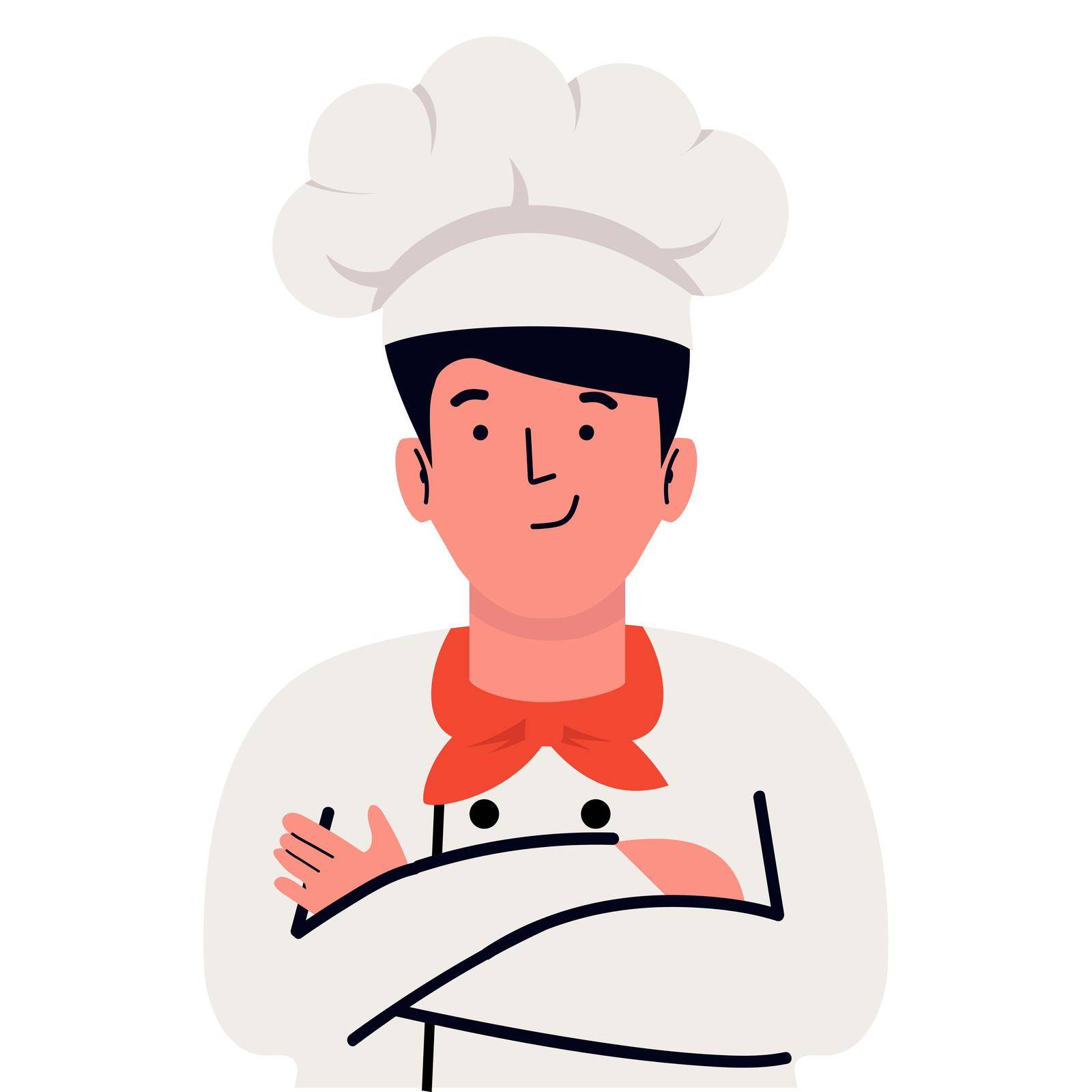 Chef cook smiling Vector cartoon  illustration