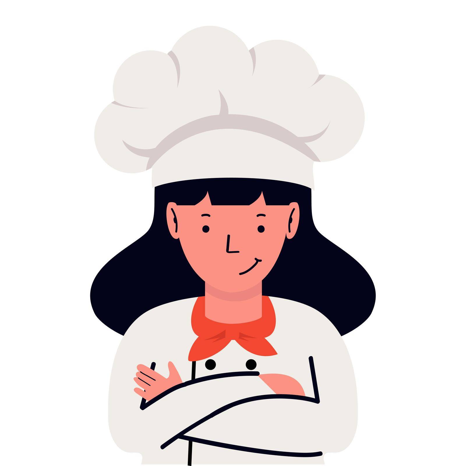 Chef cook smiling Vector cartoon  by focus_bell