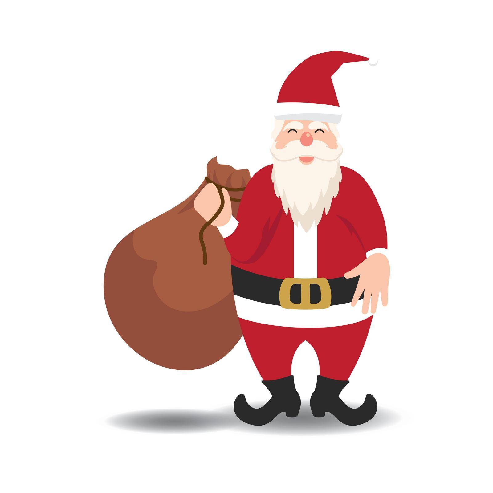 Santa claus and santa hat illustration vector flat design