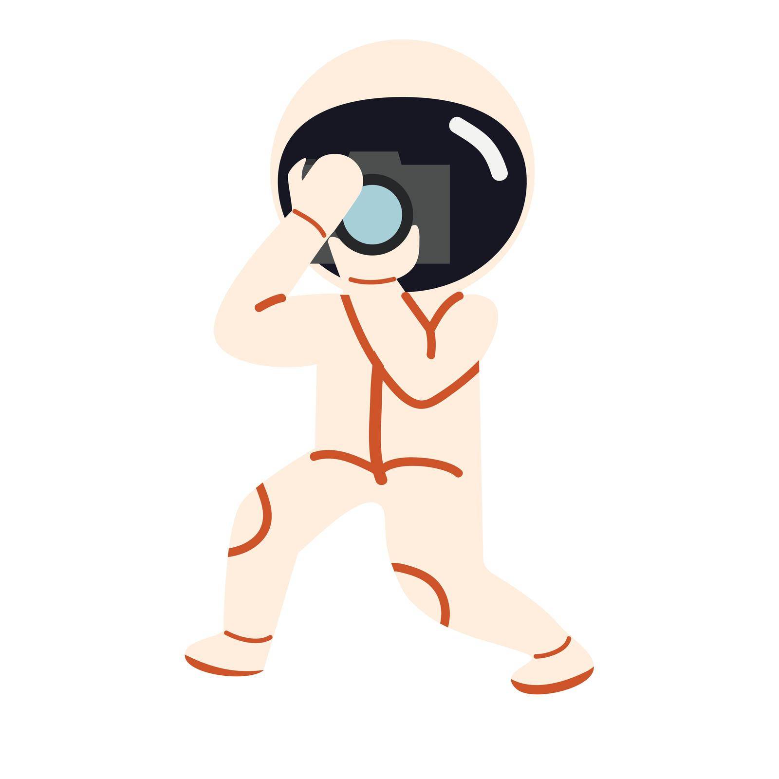 cartoon astronaut Taking a camera  by focus_bell