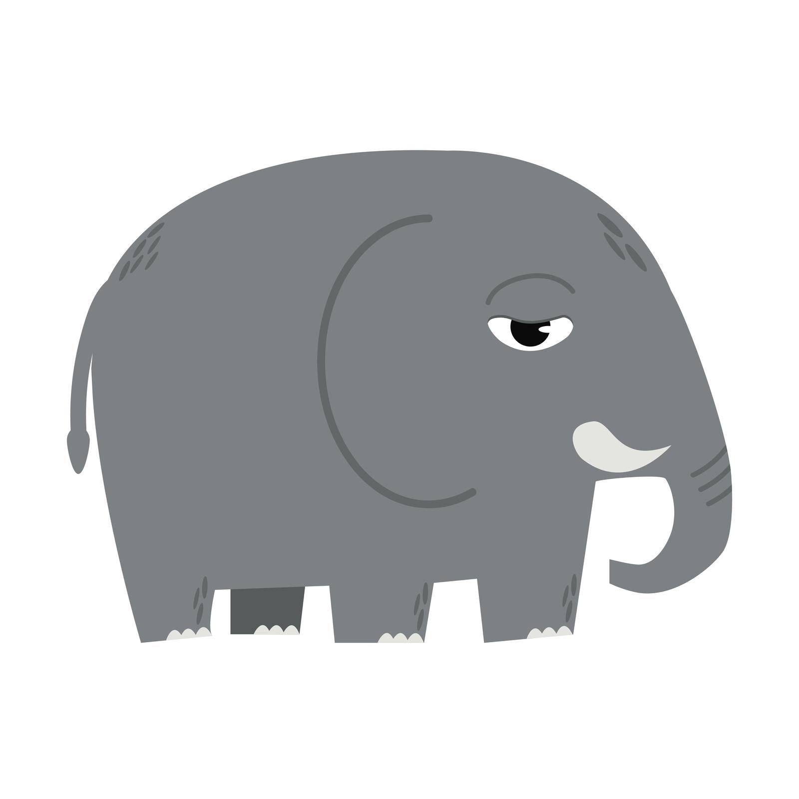 Cute baby elephant cartoon flat by focus_bell