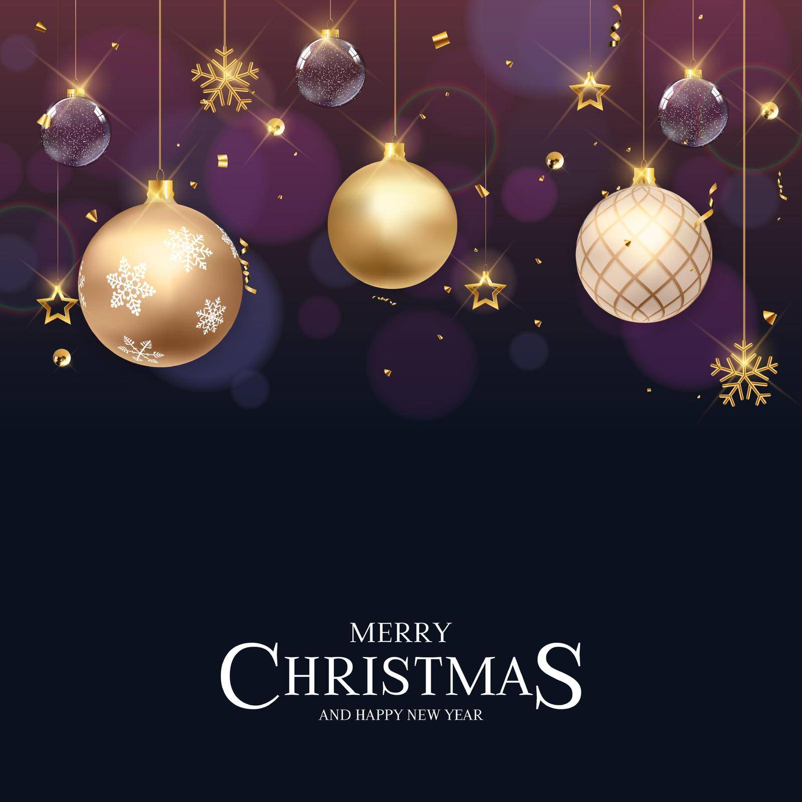Christmas Holiday Party Background. Happy New Year and Merry Christmas Poster Template. Vector Illustration.