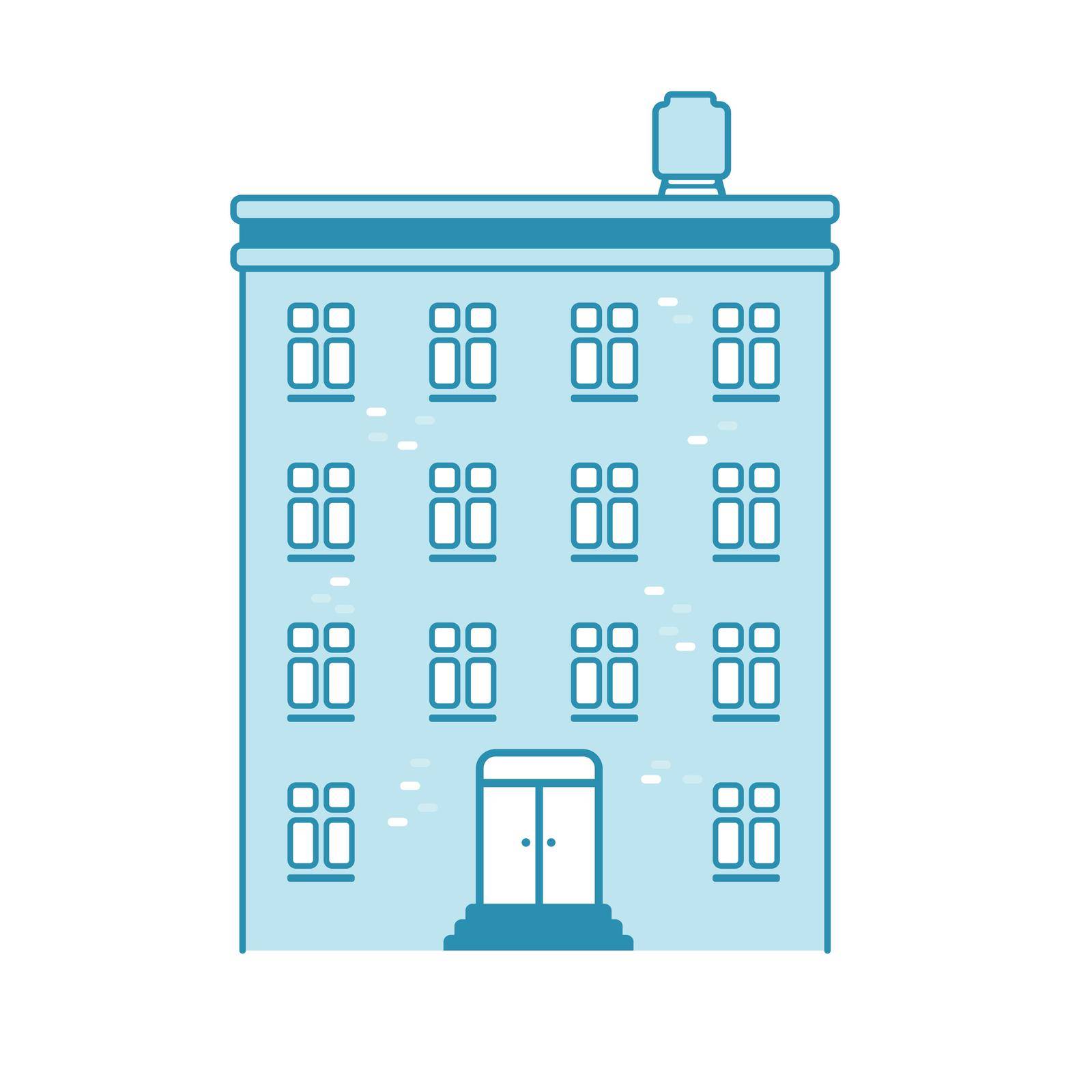 Residence building vector illustration (front view) by barks