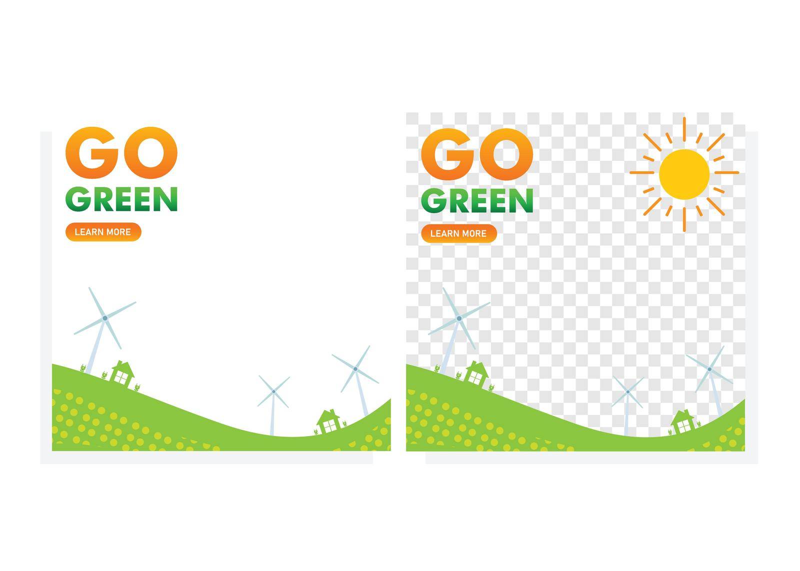 go green social media post template. social media post for go green campaign by sekitarief