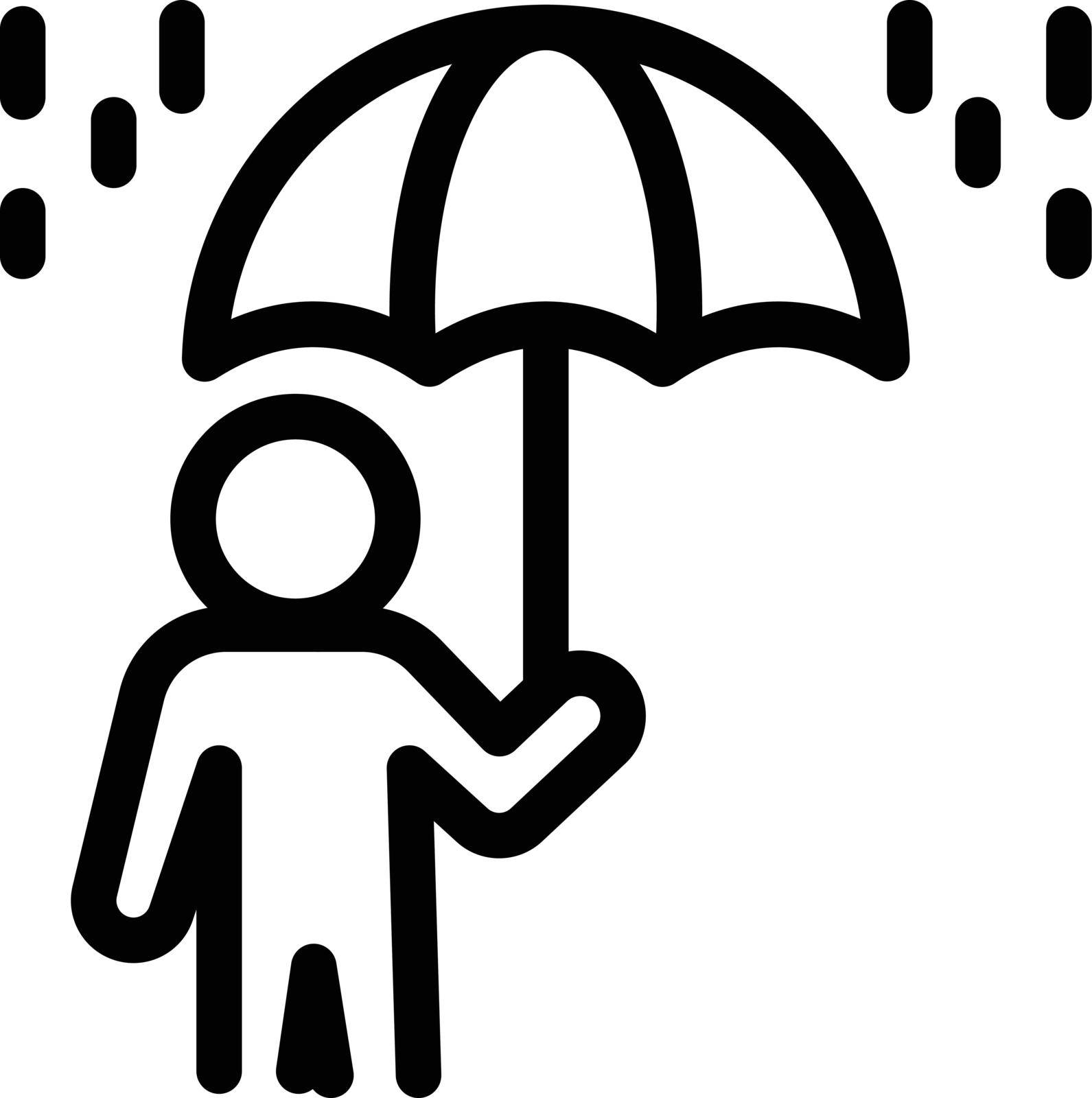 umbrella Vector illustration on a transparent background. Premium quality symmbols. Thin line vector icons for concept and graphic design.