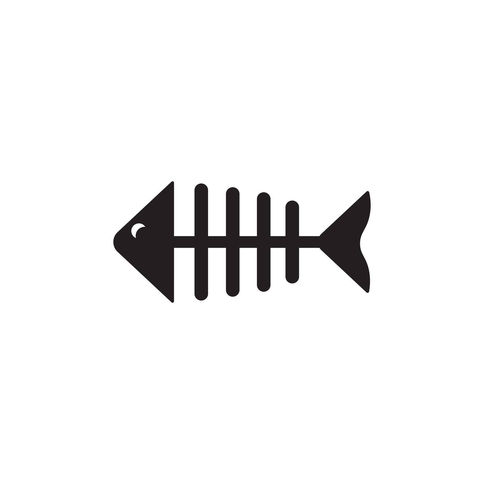 Fishbone icon logo template vector