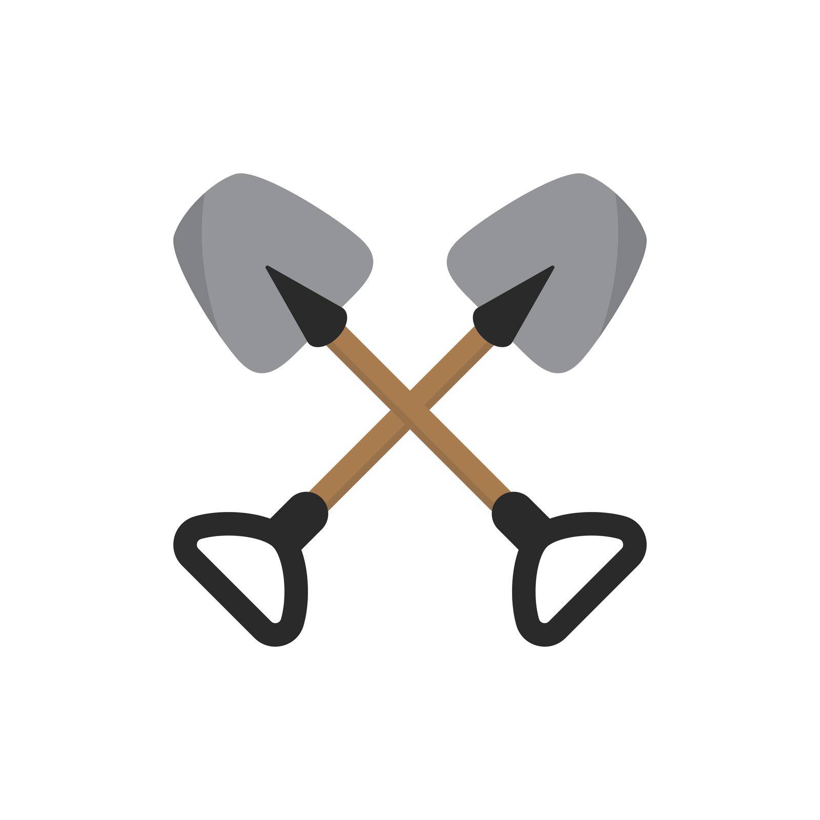 Shovel icon vector flat design template