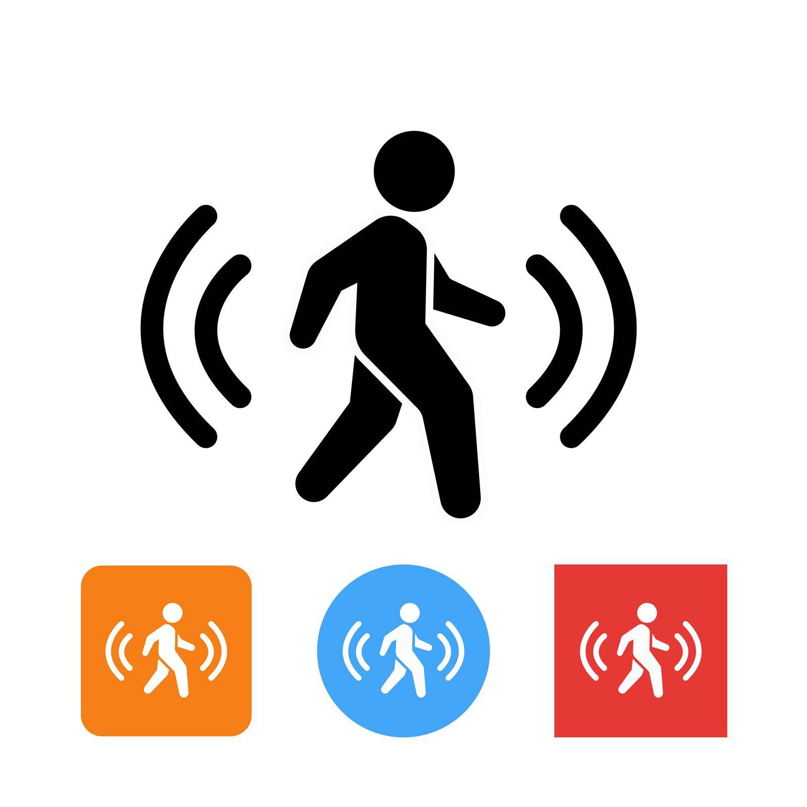 Motion Sensor Security System Signal Vector Icon by Olgaufu