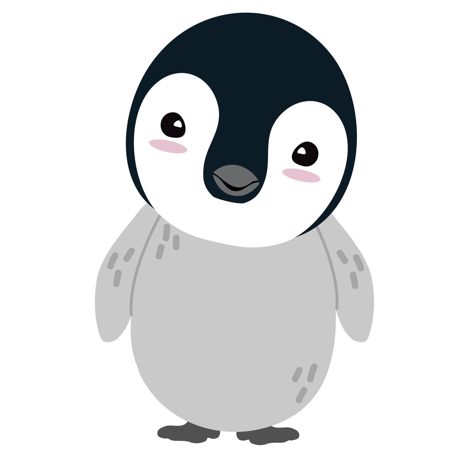 Cute chick Penguin cartoon flat by focus_bell