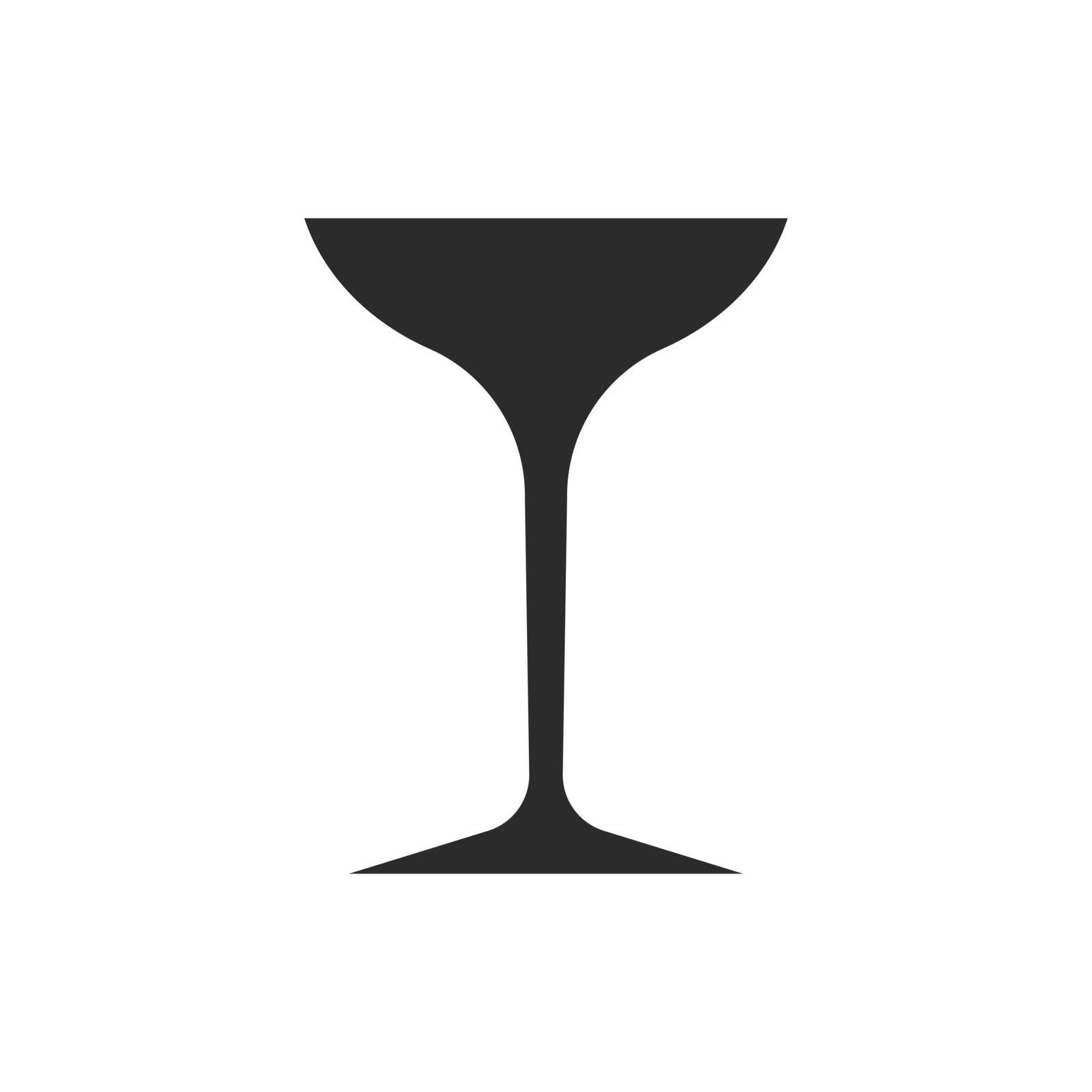 Glass of drink icon flat design template